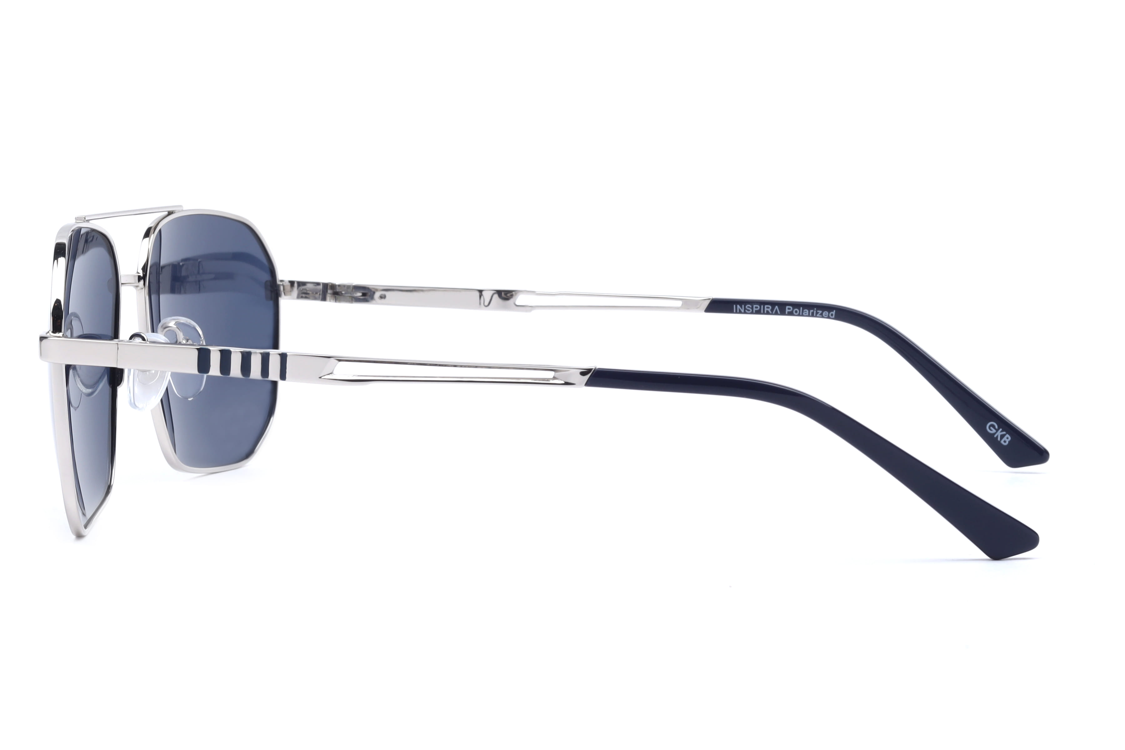 Inspira 6397 Sunglass Silver Male Full Metal Sunglass — Silver frame — view 3