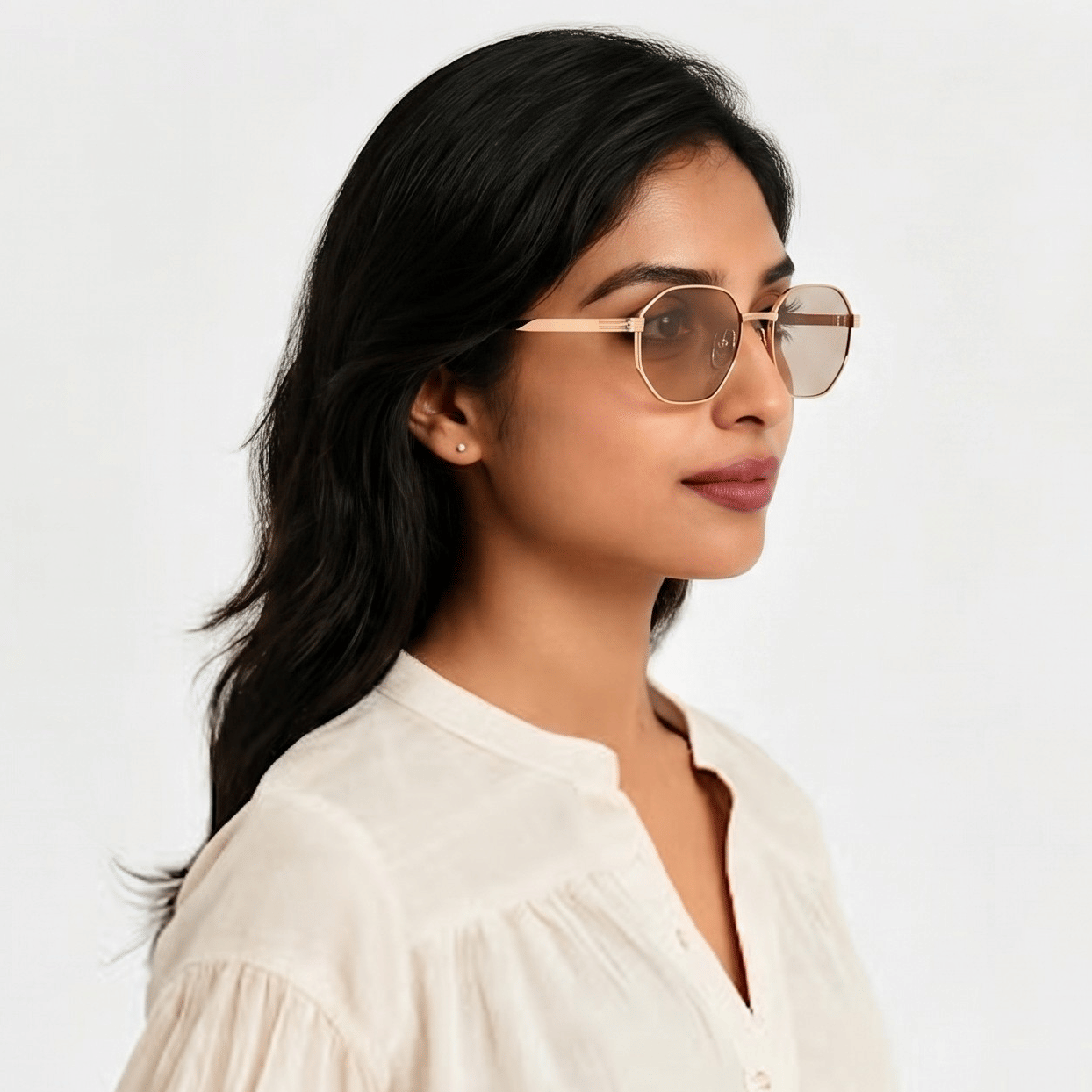 Inspira GS7010 Sunglass Gold Unisex Full Metal Sunglass — Gold frame — view 2