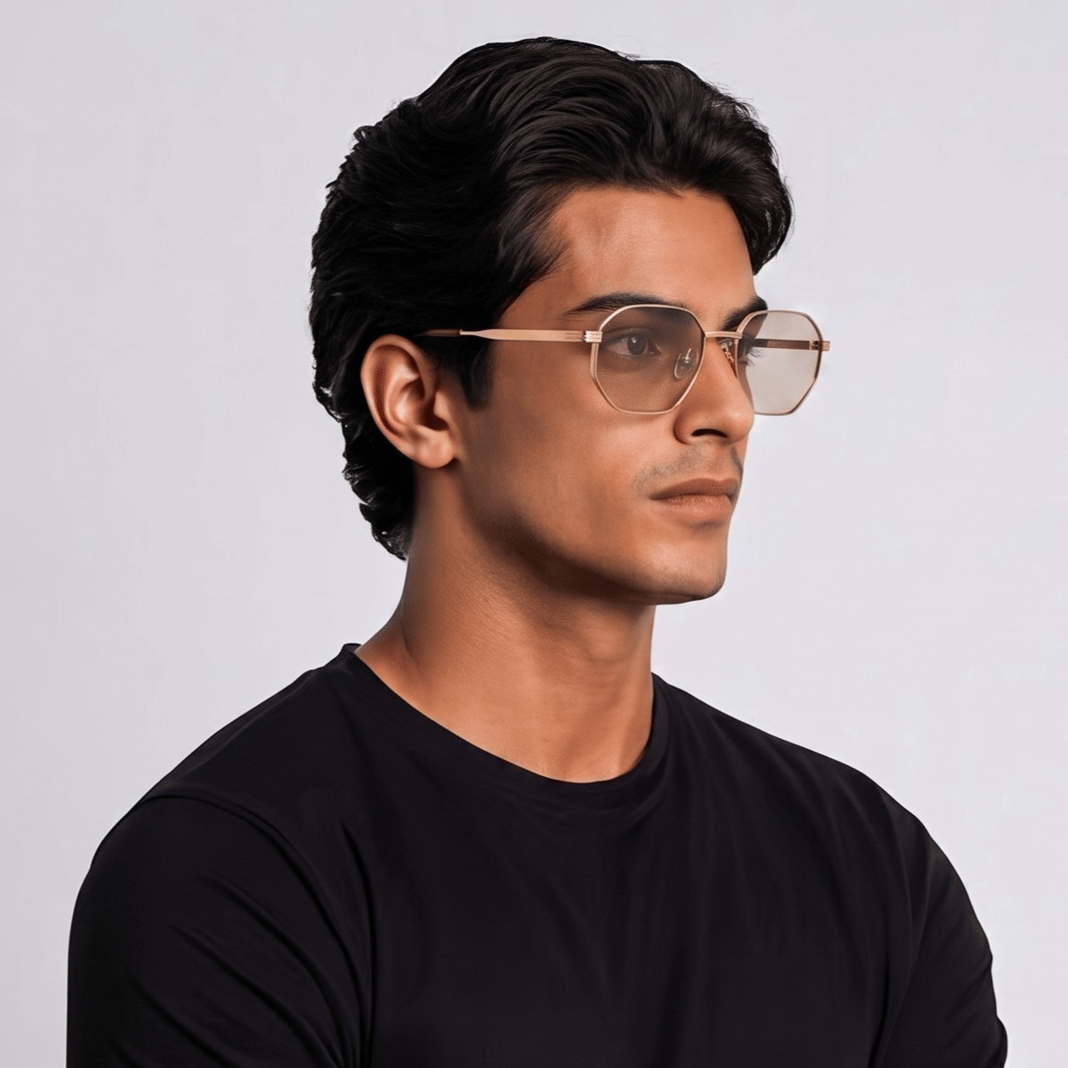 Inspira GS7010 Sunglass Gold Unisex Full Metal Sunglass — Gold frame — view 4