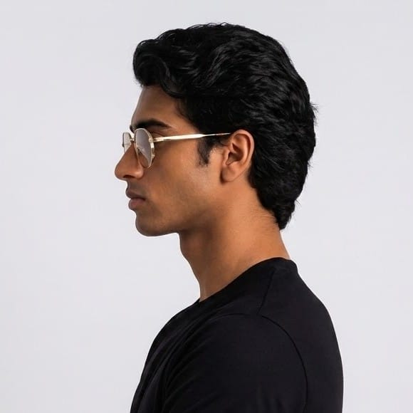 Inspira GS7010 Sunglass Gold Unisex Full Metal Sunglass — Gold frame — view 1