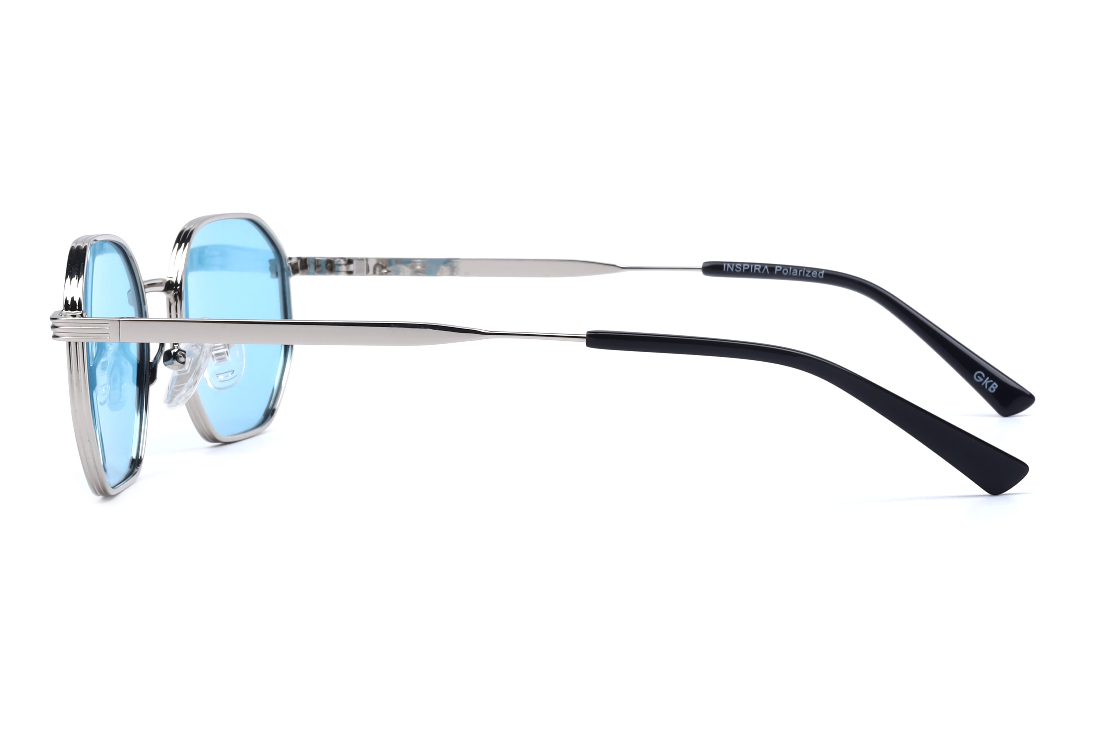 Inspira GS7010 Sunglass Silver Unisex Full Metal Sunglass — Silver frame — view 3