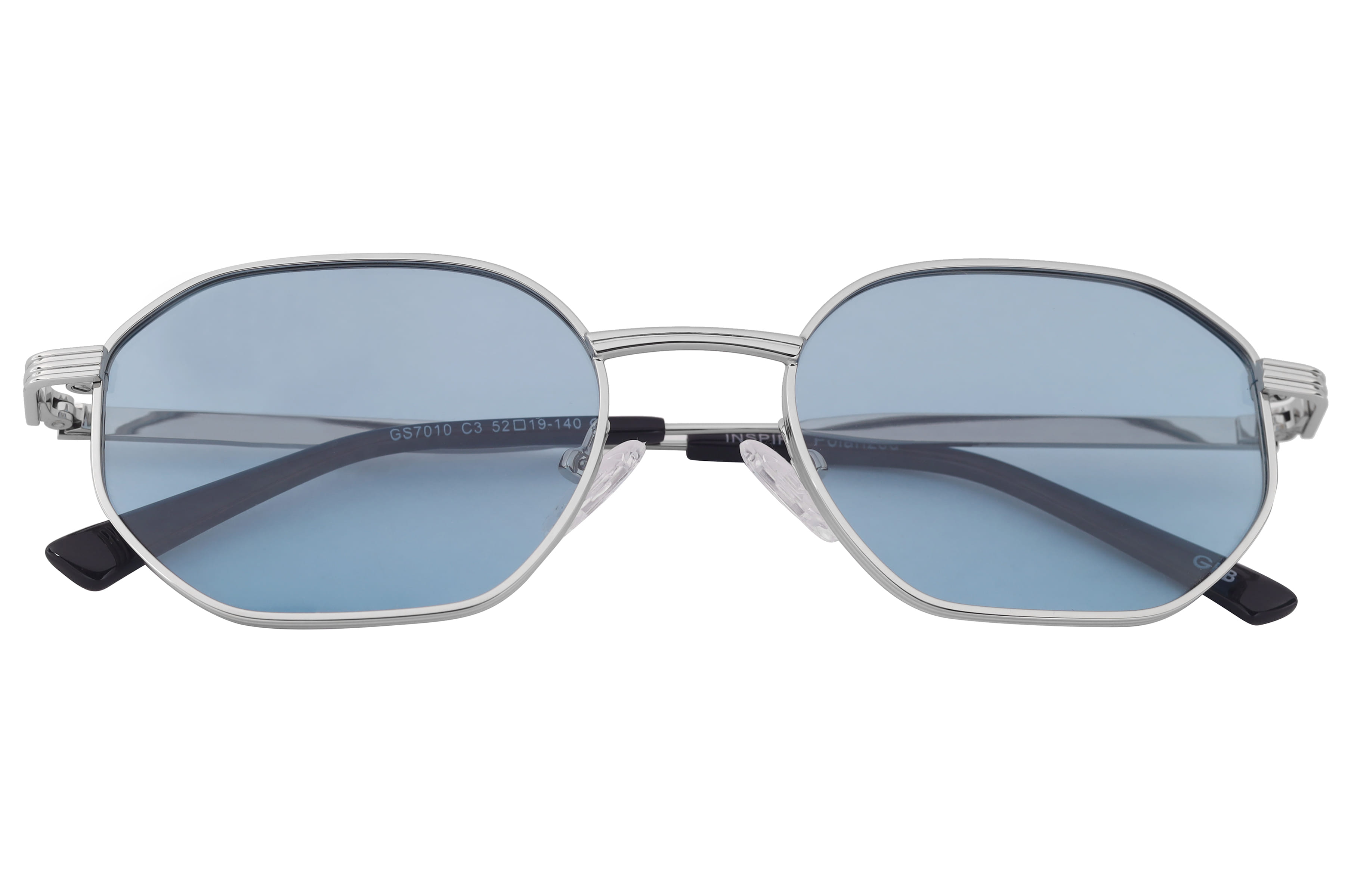 Inspira GS7010 Sunglass Silver Unisex Full Metal Sunglass — Silver frame — view 4