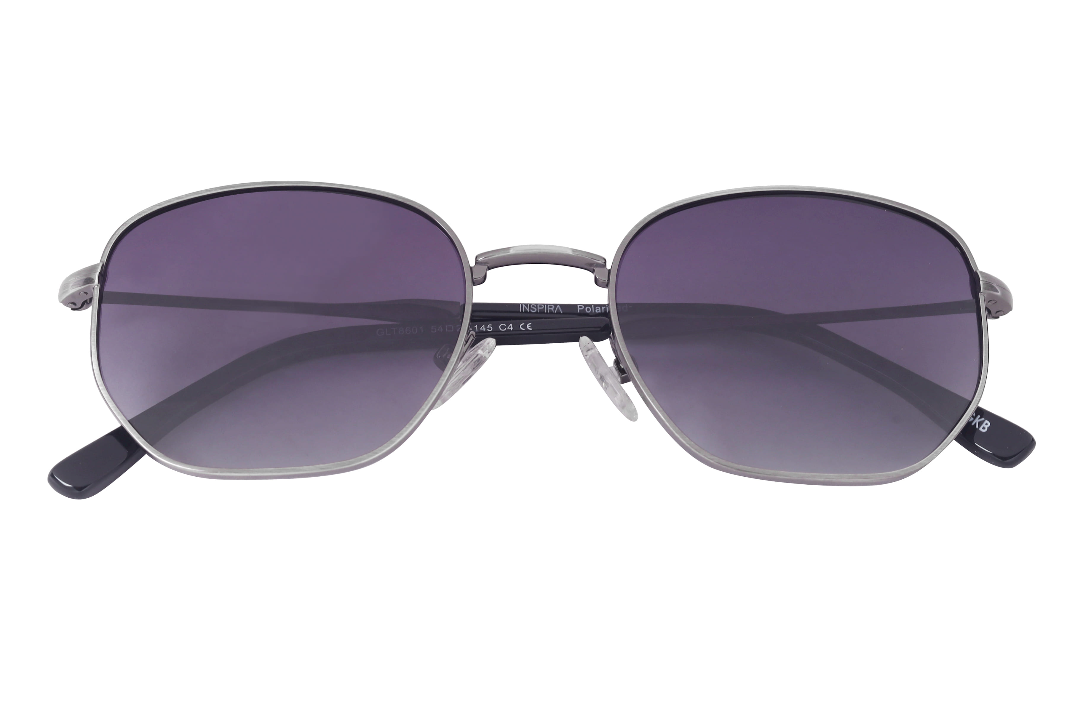 Inspira GLT8601 Sunglass Gun Metal Unisex Full Metal Sunglass — Gun Metal frame — view 3