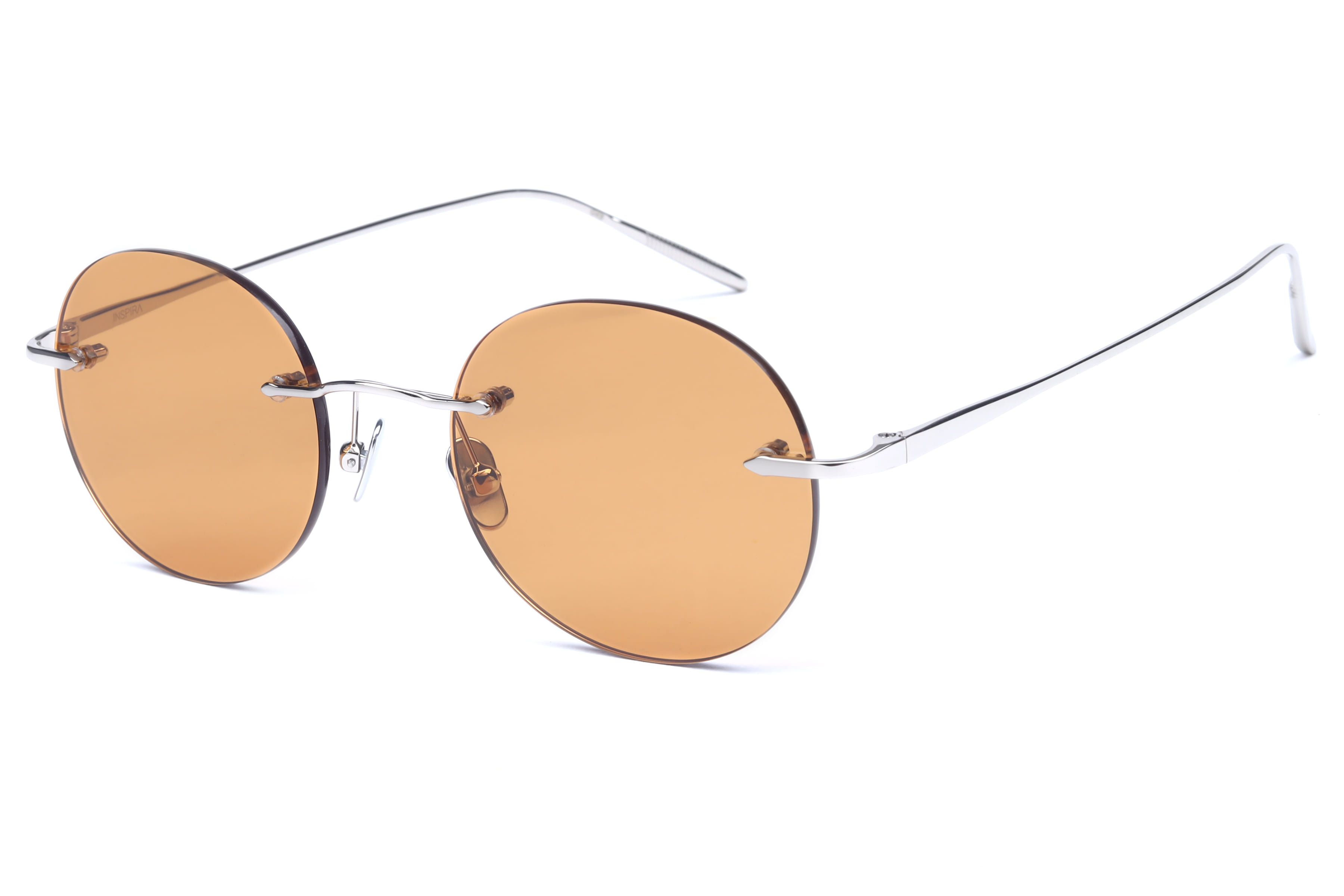 Inspira AK17299 Sunglass Silver Unisex RimLess Metal Sunglass — Silver frame — view 5