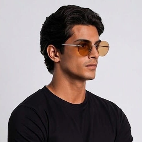 Inspira AK17299 Sunglass Silver Unisex RimLess Metal Sunglass — Silver frame — view 1