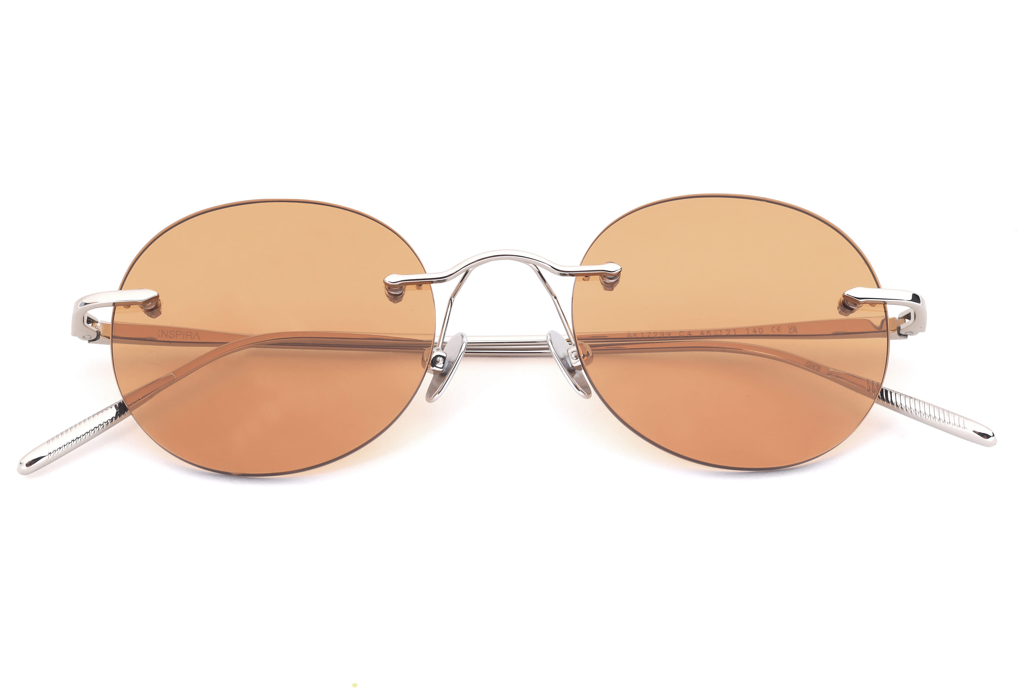 Inspira AK17299 Sunglass Silver Unisex RimLess Metal Sunglass — Silver frame — view 8