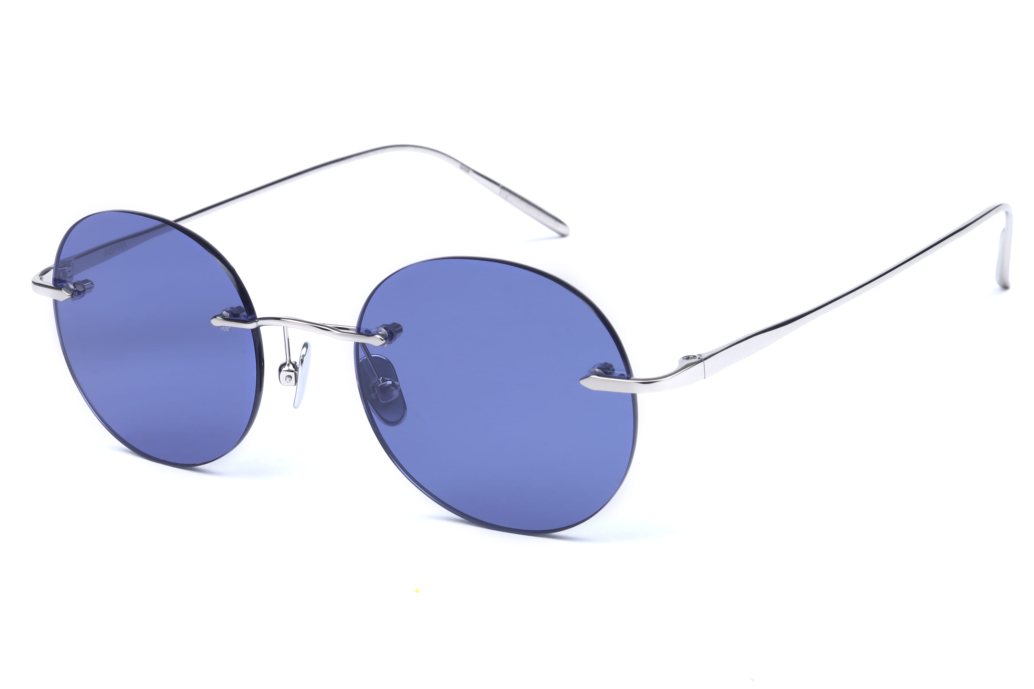 Inspira AK17299 Sunglass Silver Unisex RimLess Metal Sunglass — Silver frame — view 4