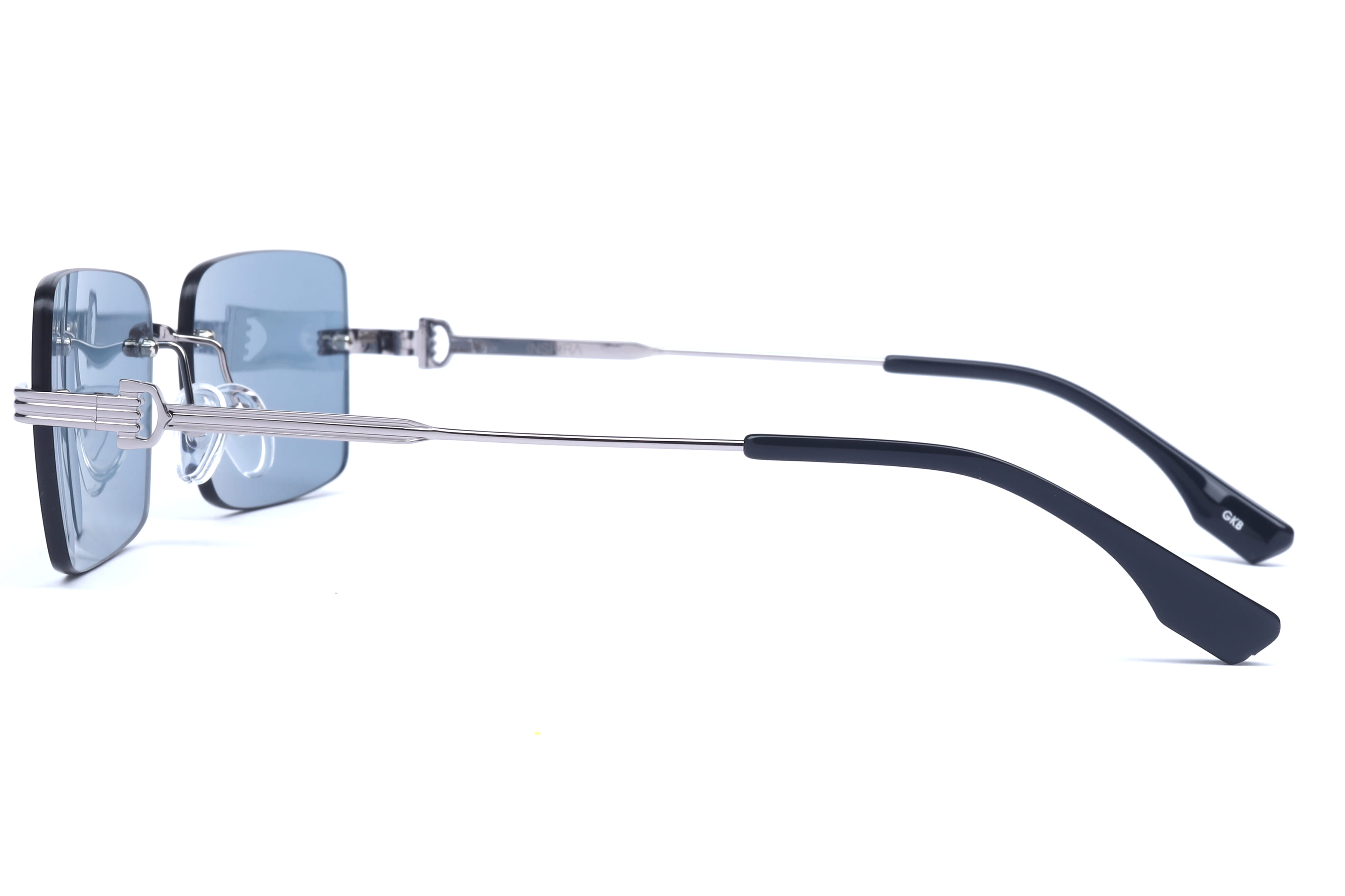 Inspira AK25020 Sunglass Gun Metal Male RimLess Metal Sunglass — Gun Metal frame — view 3