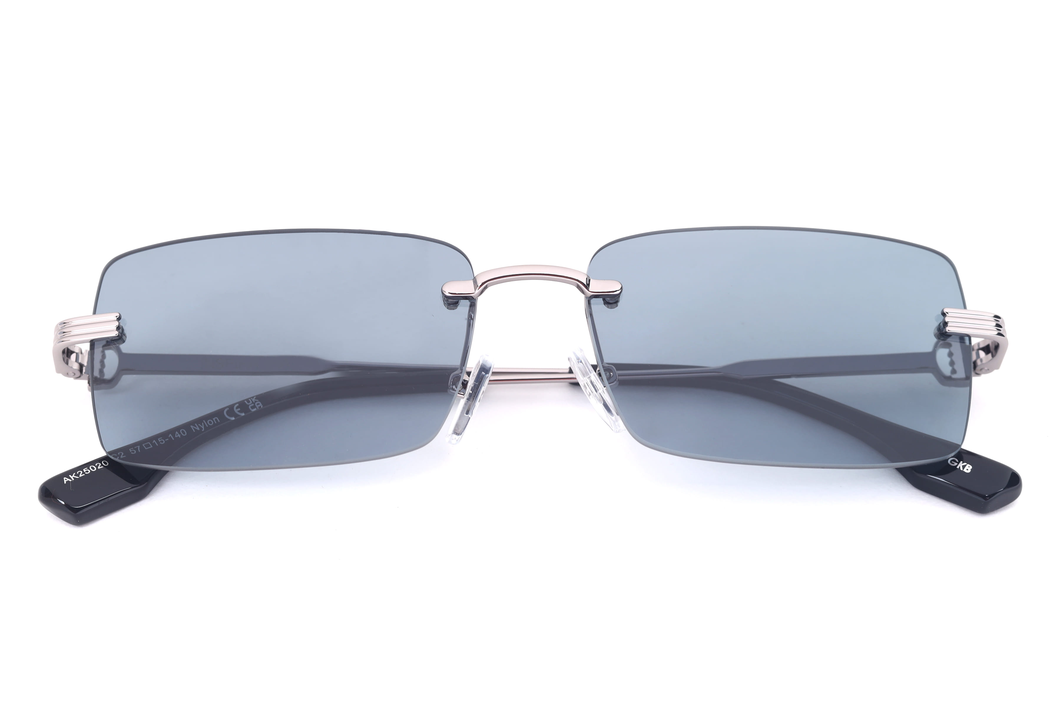 Inspira AK25020 Sunglass Gun Metal Male RimLess Metal Sunglass — Gun Metal frame — view 4