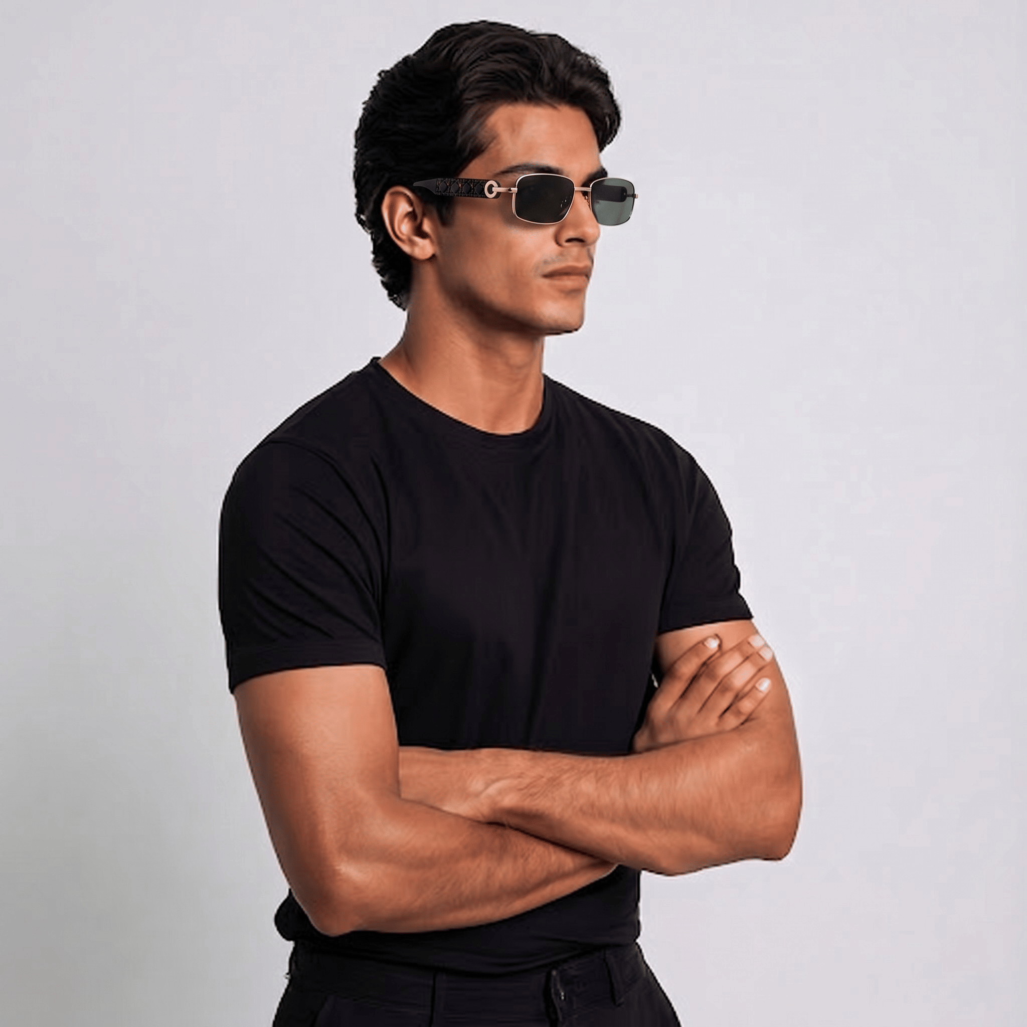 Inspira AK17270 Sunglass Gold Unisex Full Shell Sunglass — Gold frame — view 5