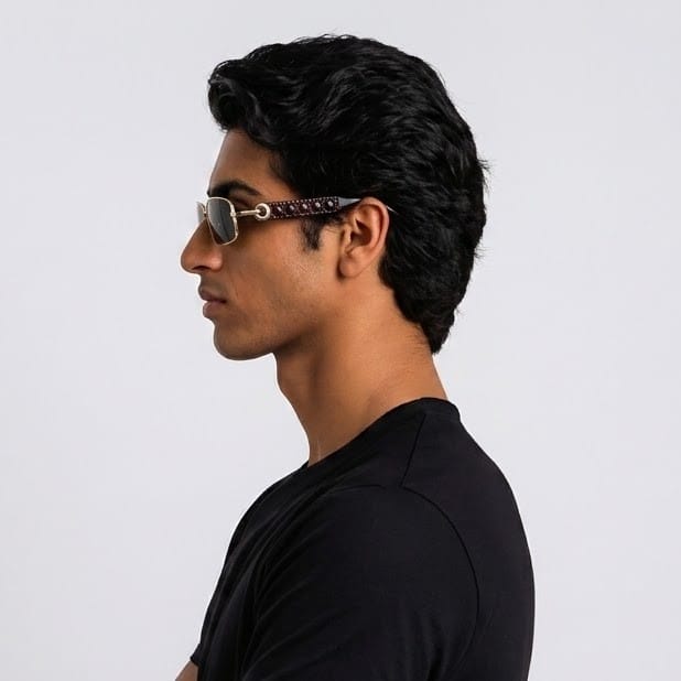 Inspira AK17270 Sunglass Gold Unisex Full Shell Sunglass — Gold frame — view 2