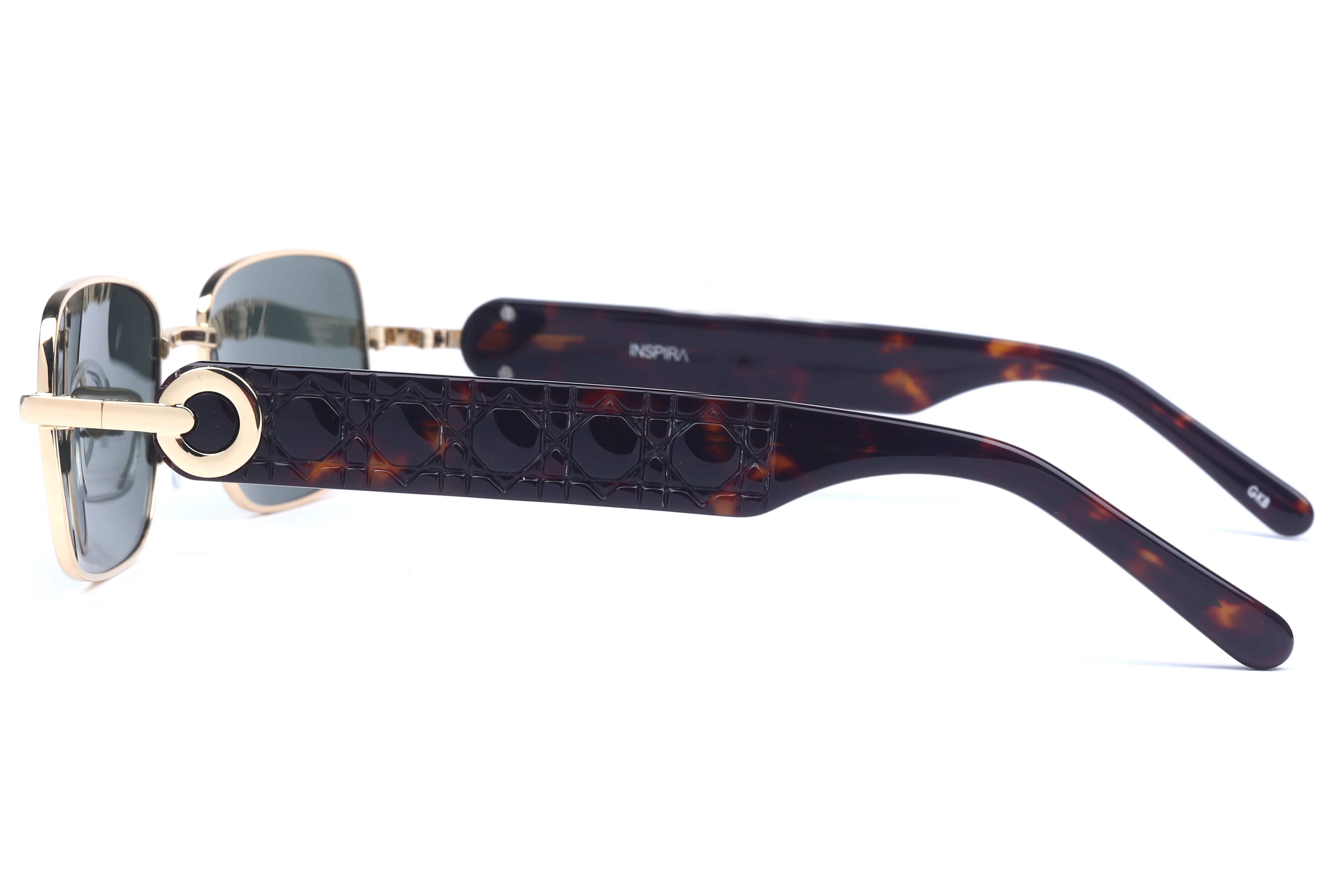 Inspira AK17270 Sunglass Gold Unisex Full Shell Sunglass — Gold frame — view 7