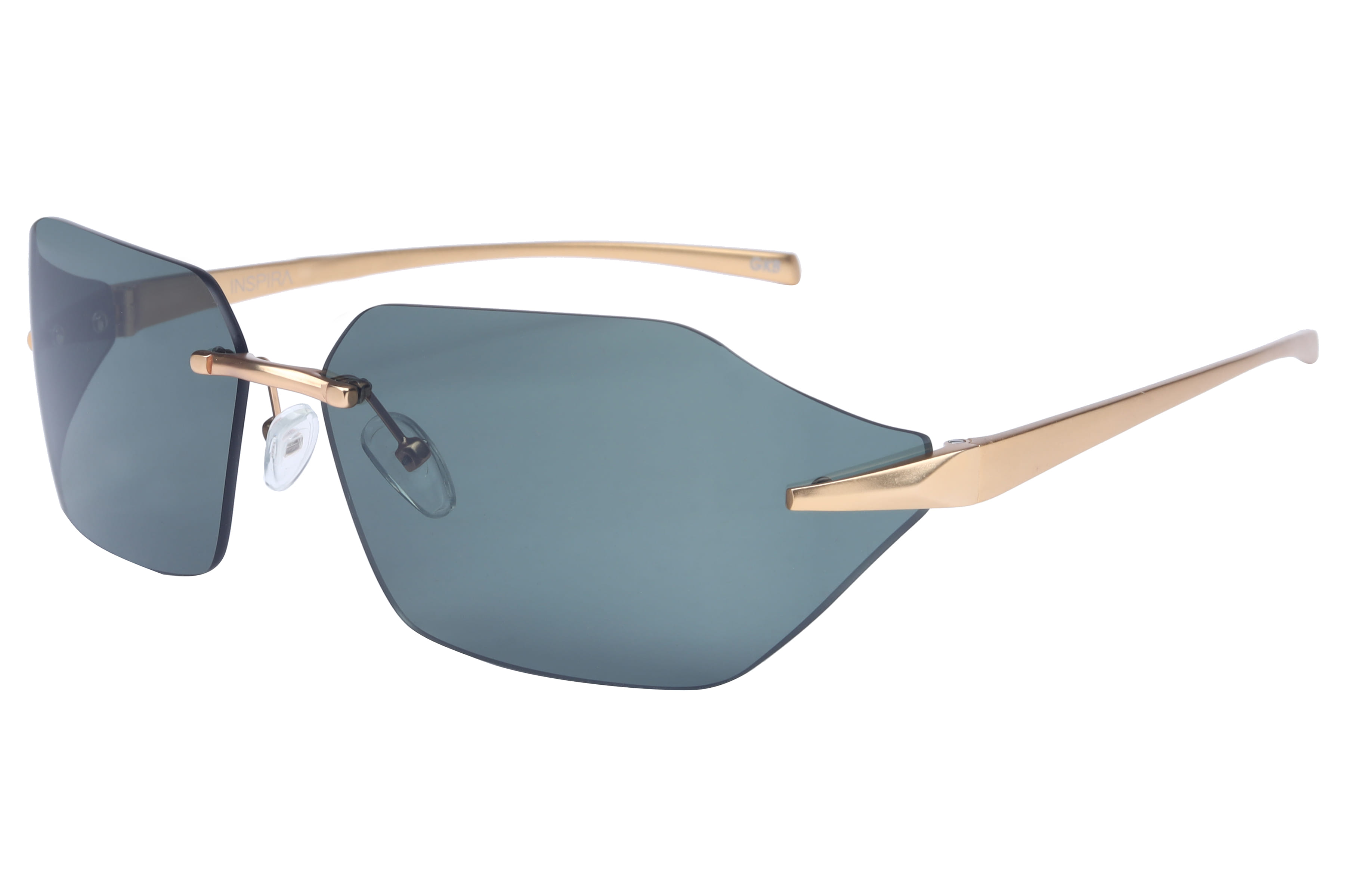 Inspira AK17302 Sunglass Gold Unisex RimLess Metal Sunglass — Gold frame — view 5