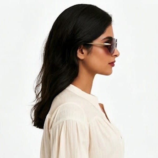 Inspira AK17302 Sunglass Gold Unisex RimLess Metal Sunglass — Gold frame — view 1