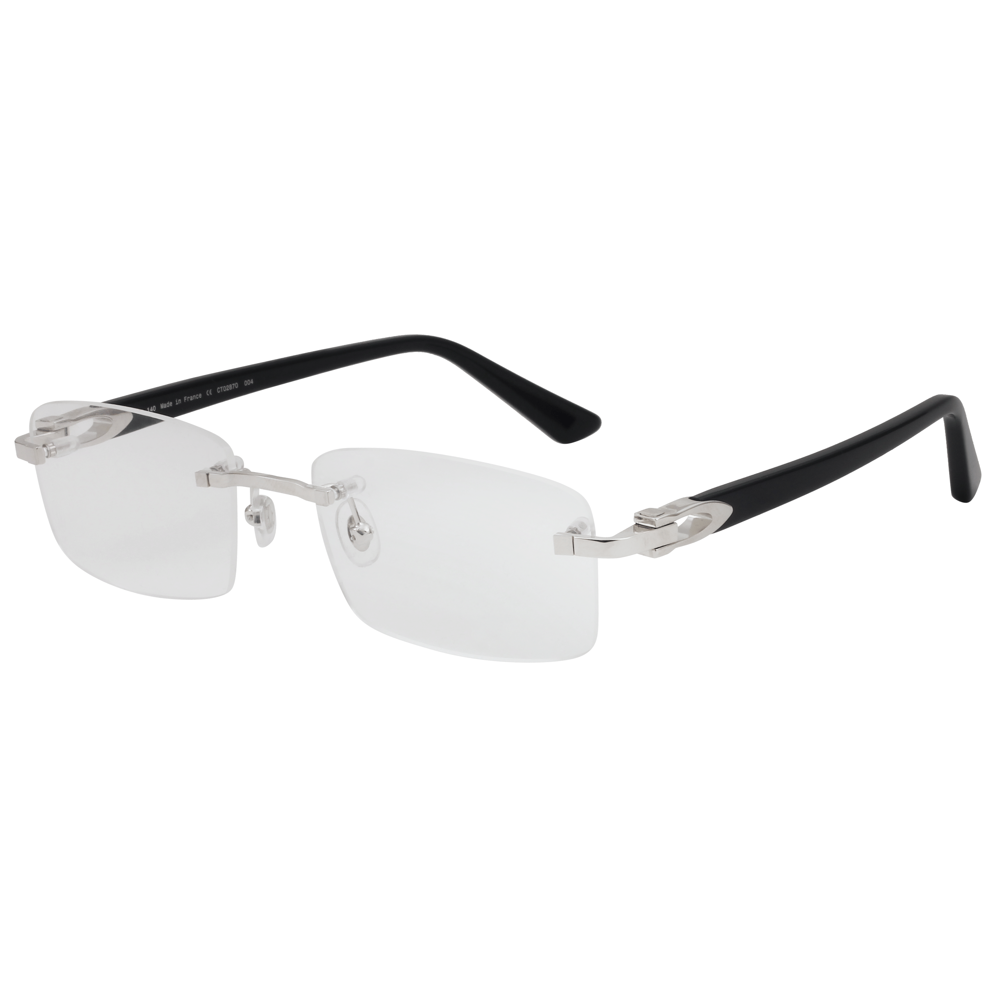 Cartier FR Cartier CT0287O Frame Silver Male RimLess Shell — Silver frame