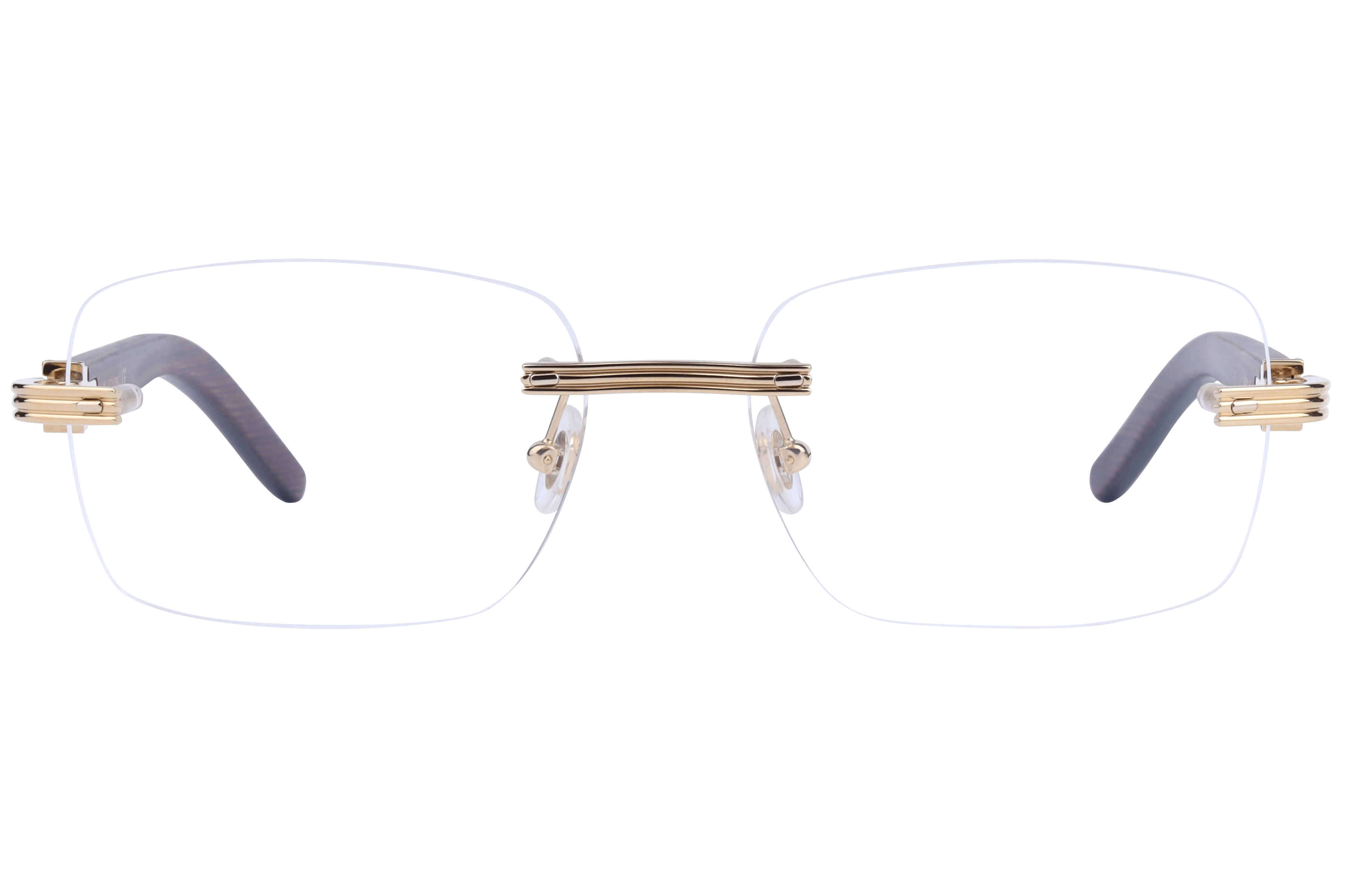 Cartier CT0286O Frame Gold Male RimLess Wood — Gold frame