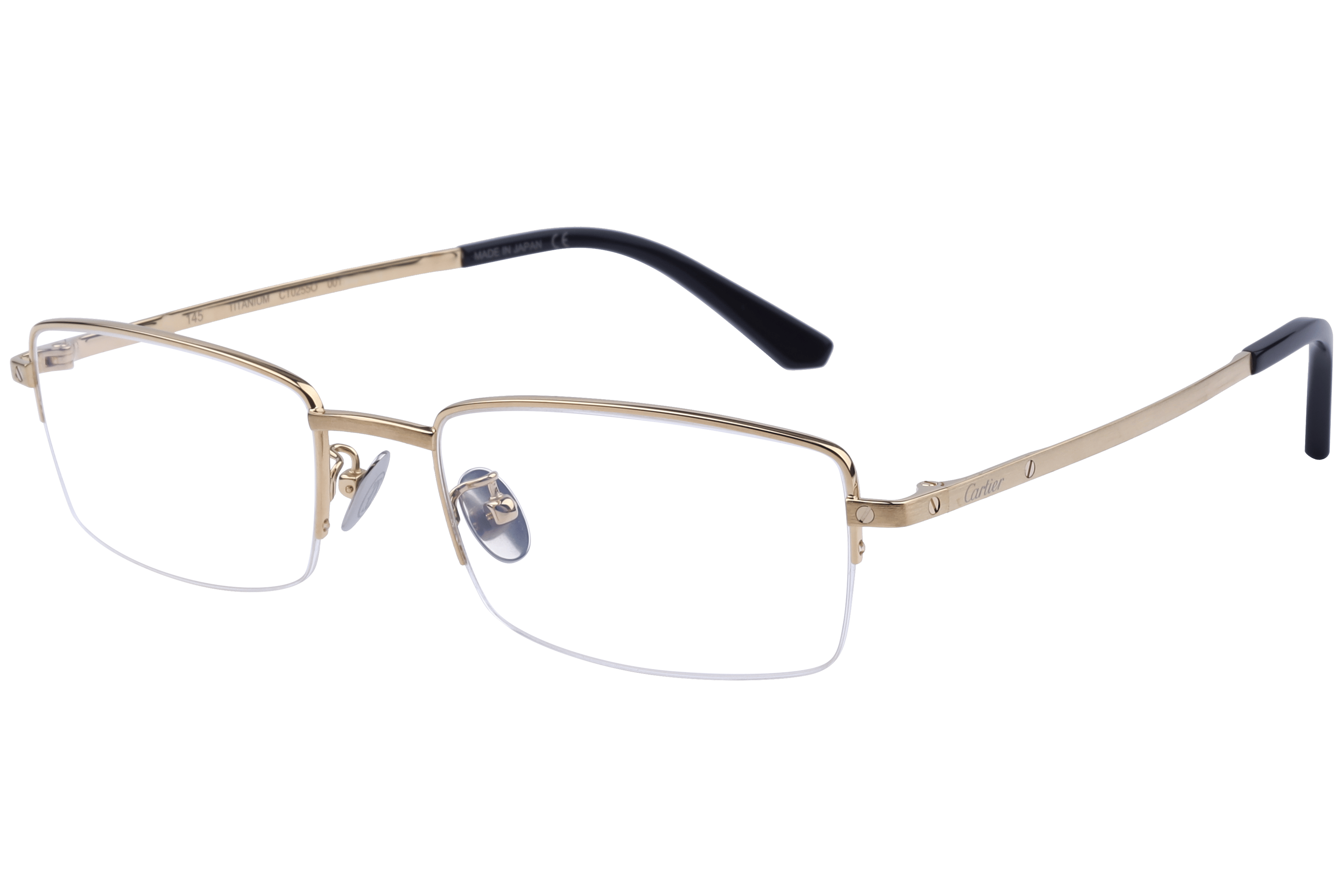 Cartier CT0255O Frame Gold Male Supra Titanium — Gold frame