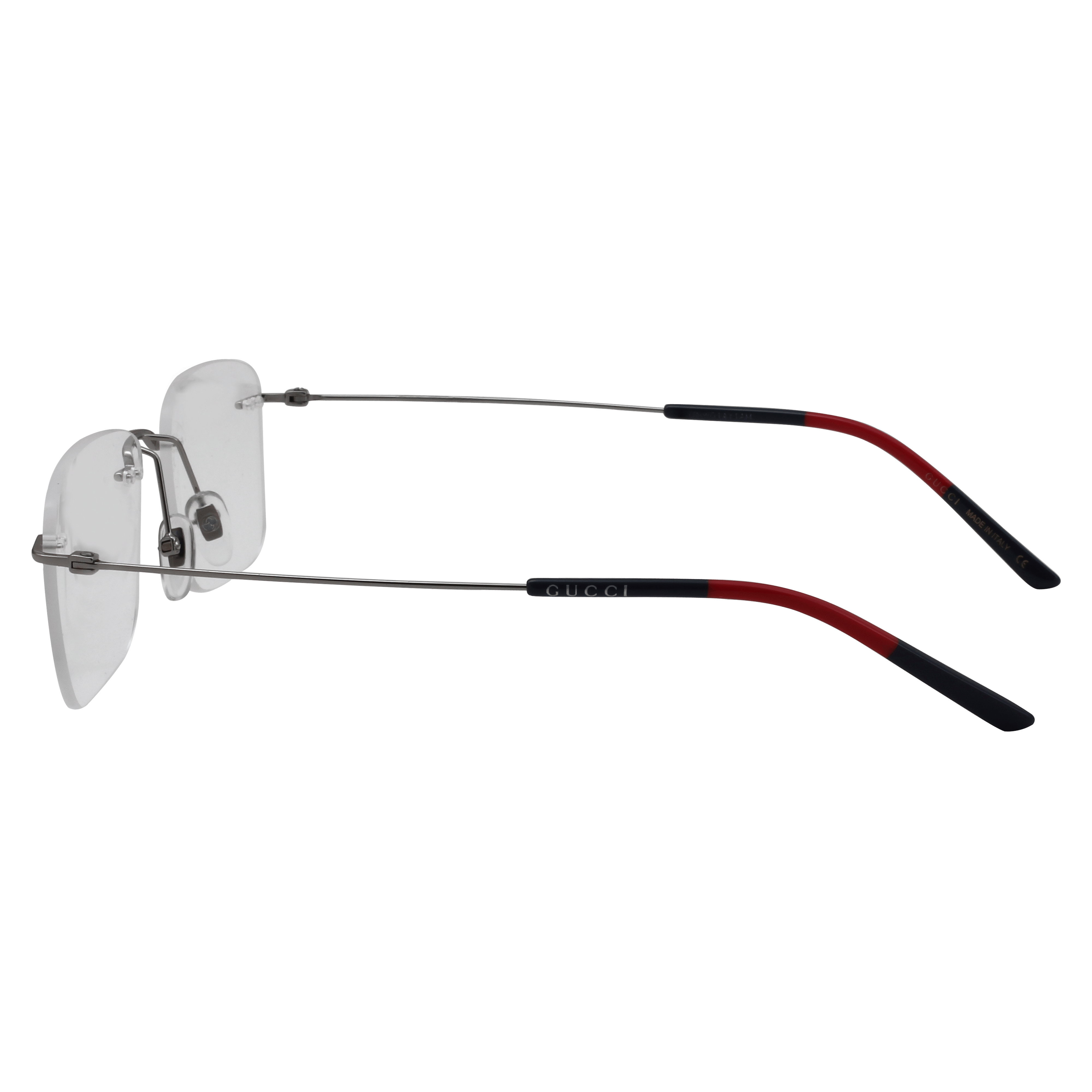 Gucci GG0399O Frame Grey Male RimLess Metal Frame — Grey frame — view 3
