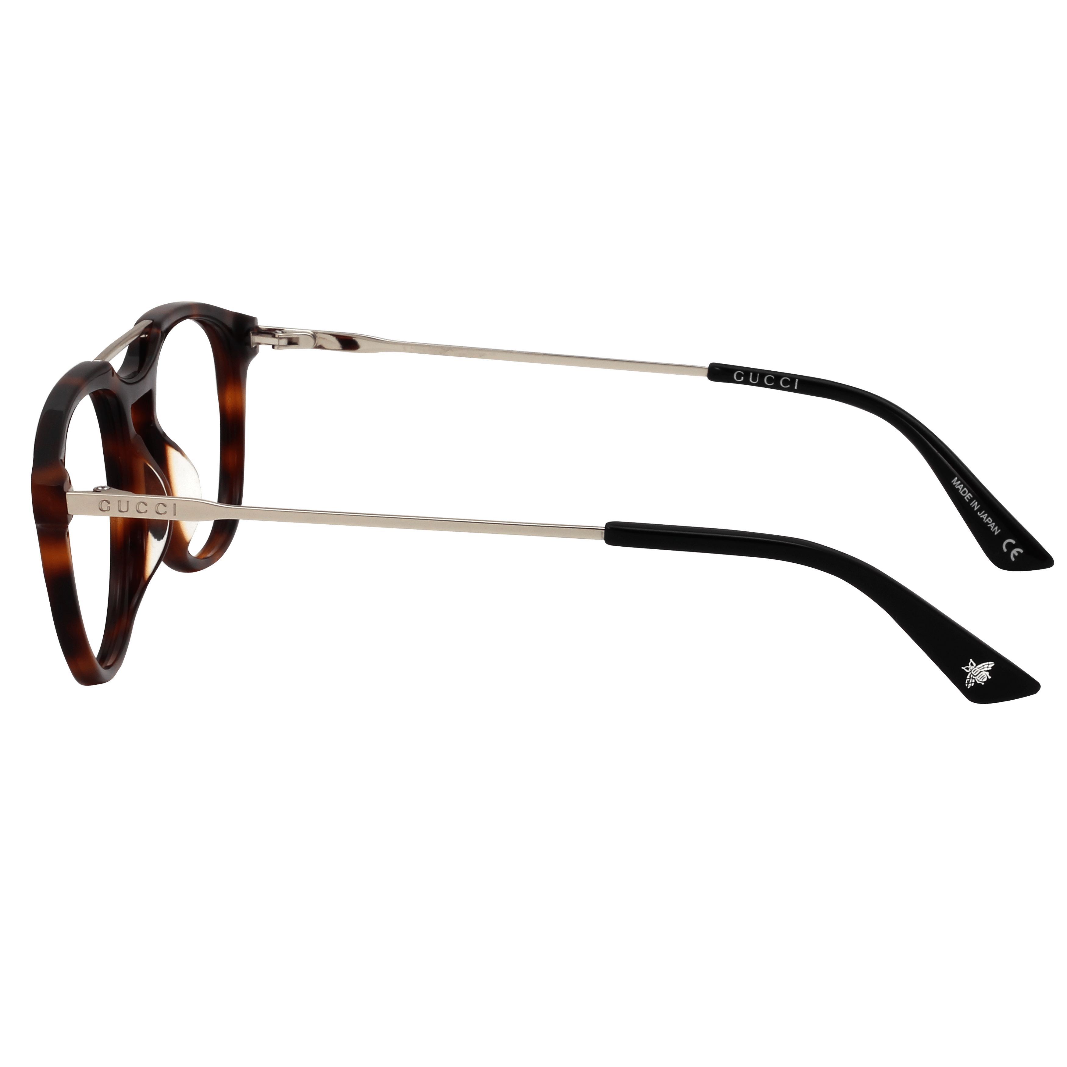 Gucci GG0411OA Frame Tortoise Male Full Metal Frame — Tortoise frame — view 3