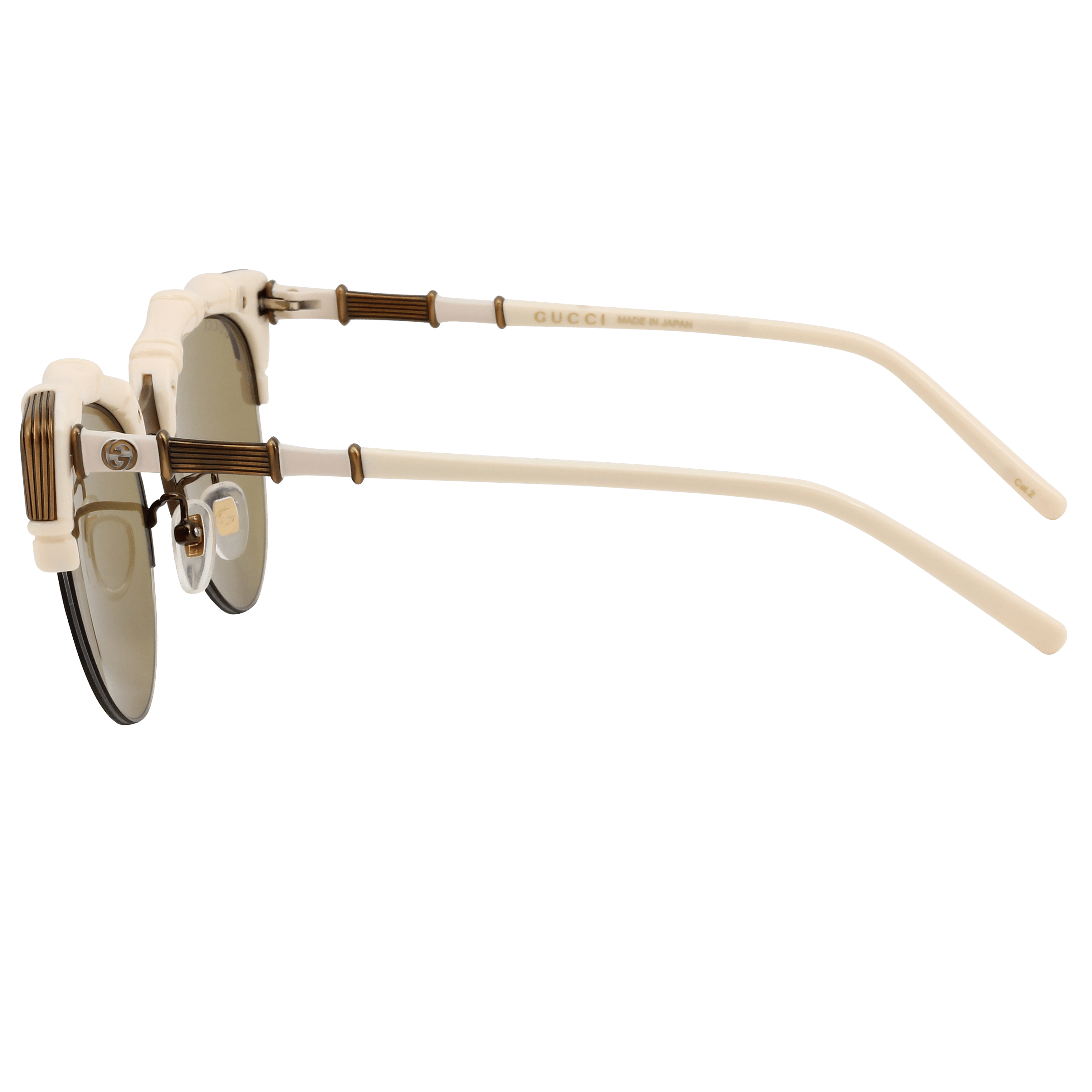 Gucci GG0661S Sunglass Ivory Female Supra Shell Sunglass — Ivory frame — view 3
