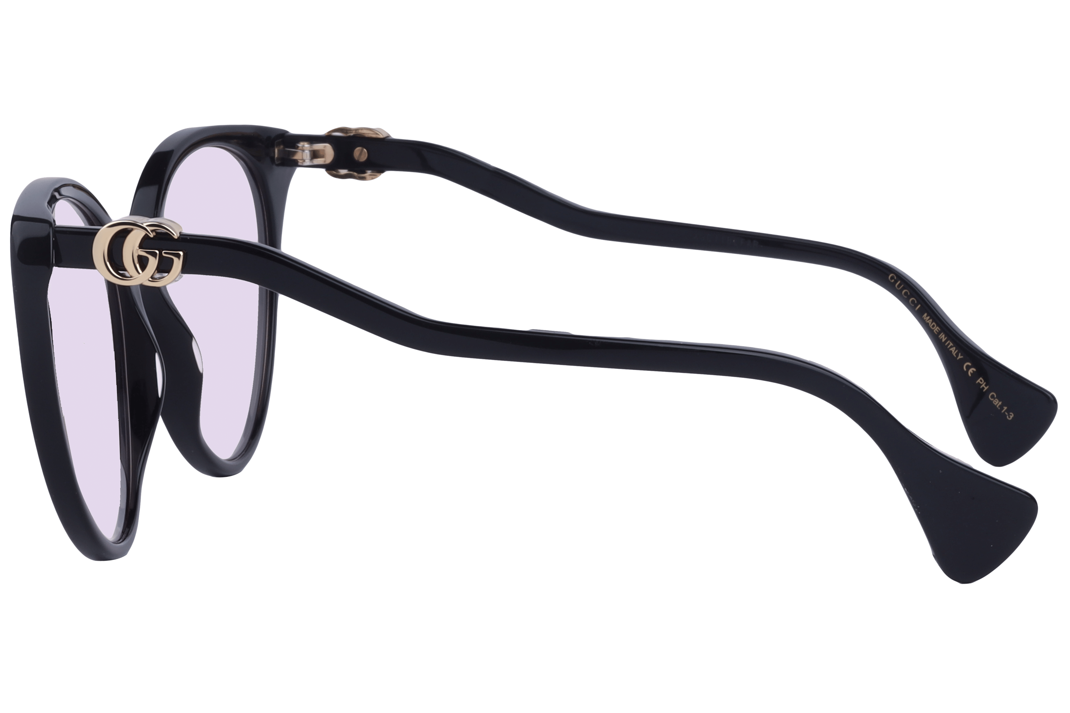 Gucci GG1011S Sunglass Black Female Full Shell Sunglass — Black frame — view 3