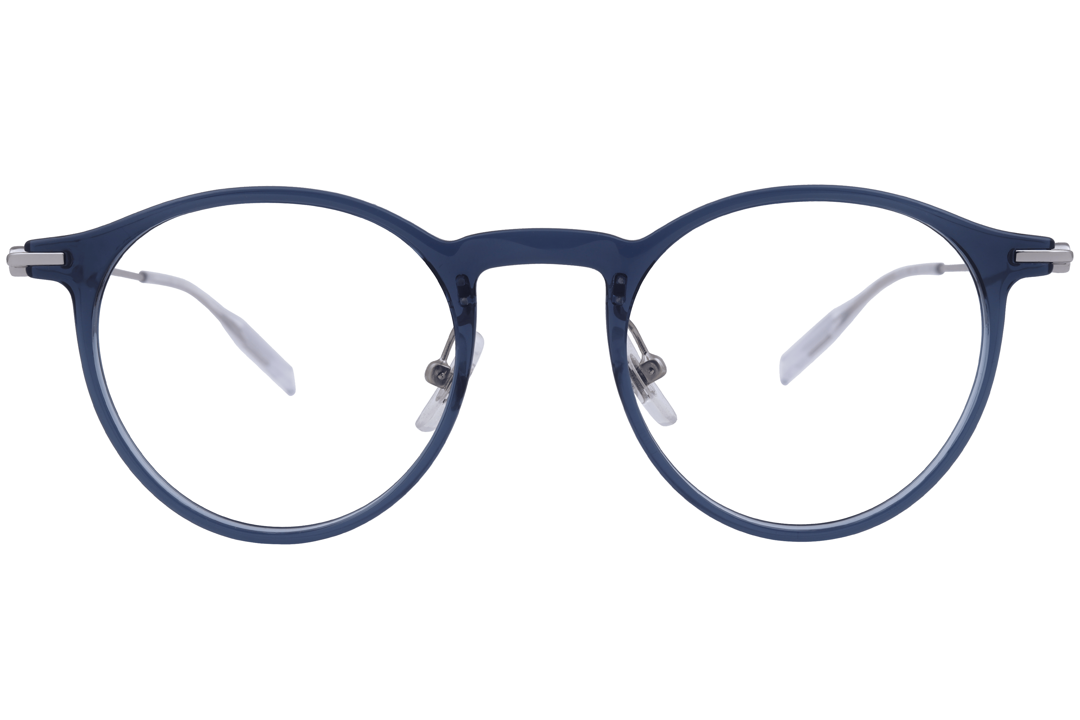 Mont Blanc N MB0099O Frame Transparent Blue Male Full Metal Frame — Transparent Blue frame — view 2