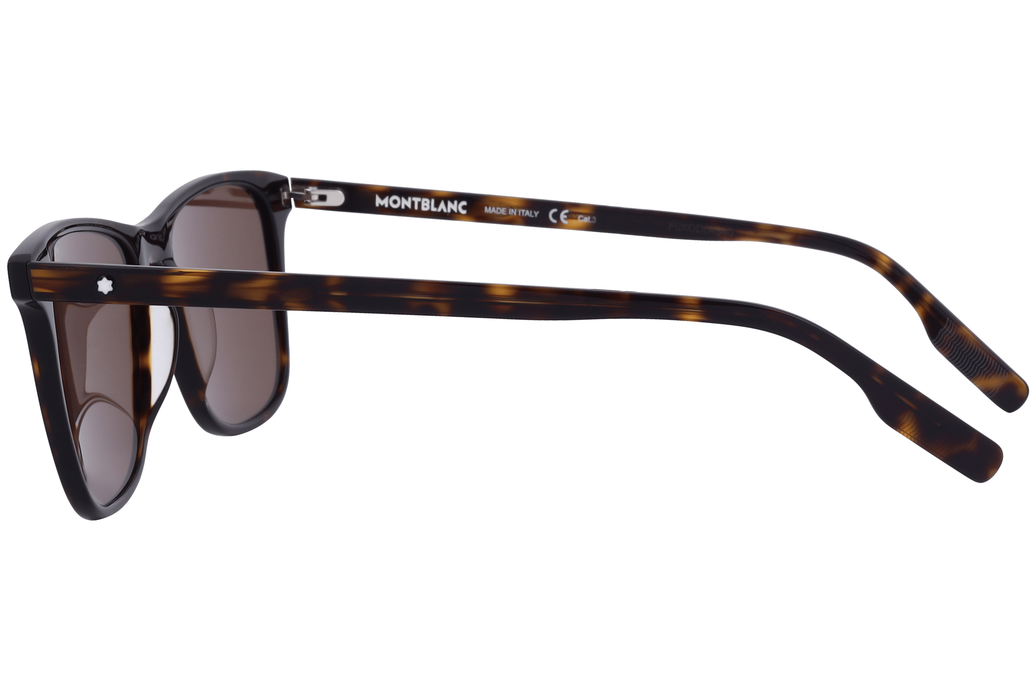 Mont Blanc N MB0174S Sunglass Tortoise Male Full Shell Sunglass — Tortoise frame — view 3