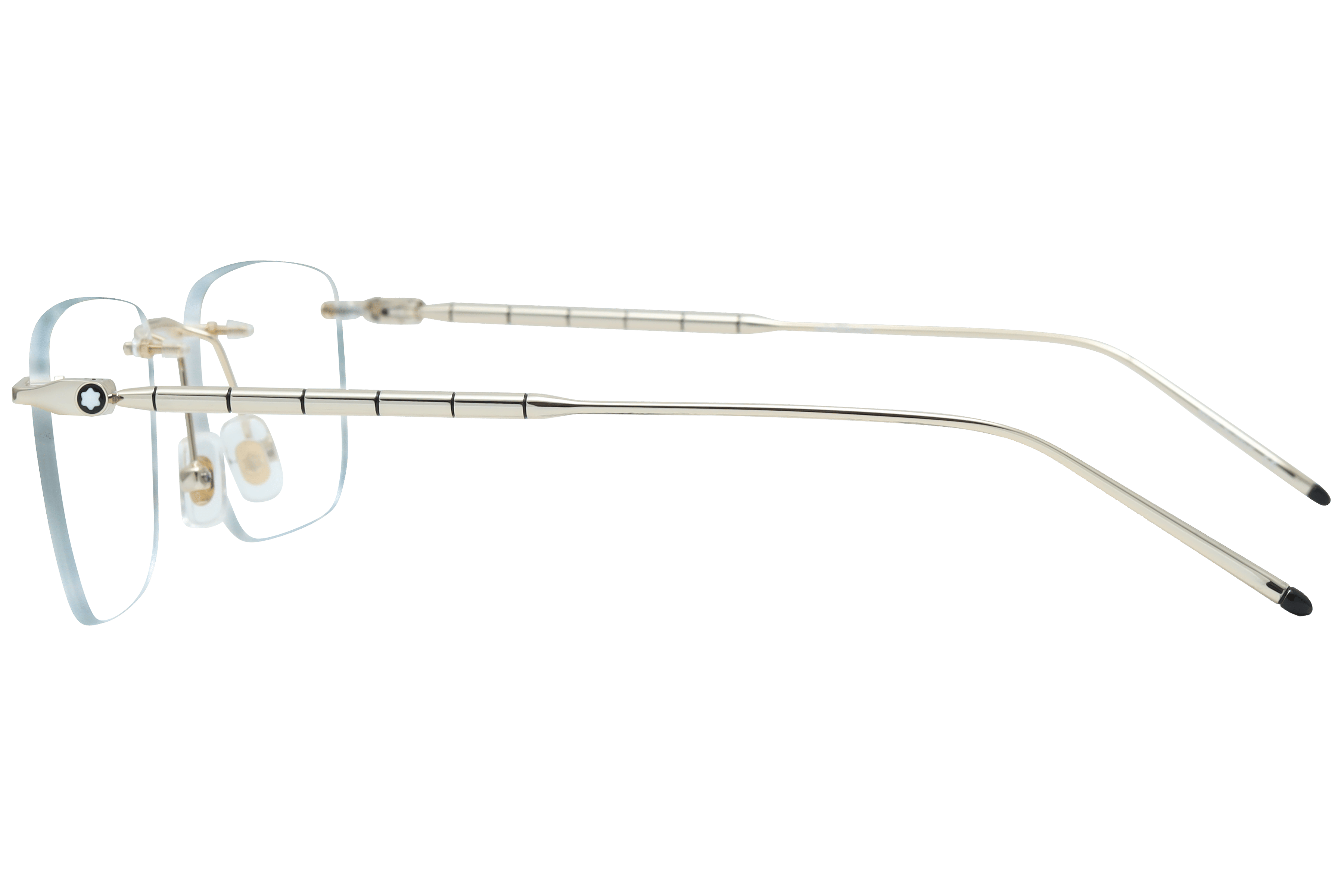 Mont Blanc N MB0215O Frame Gold Male RimLess Metal Frame — view 3