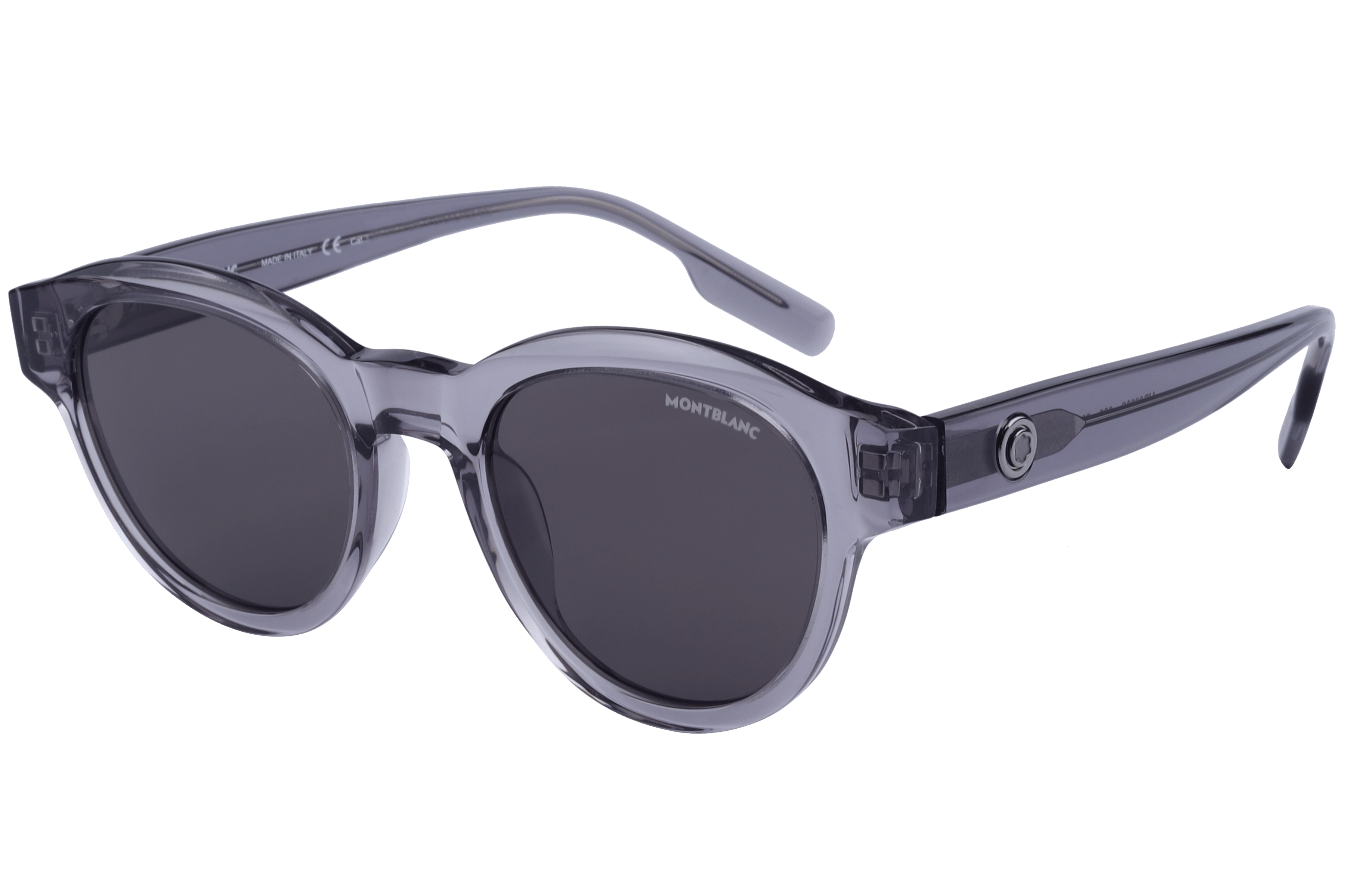 Mont Blanc N MB0200S Sunglass Transparent Grey Male Full She Sunglass — Transparent Grey frame — view 1