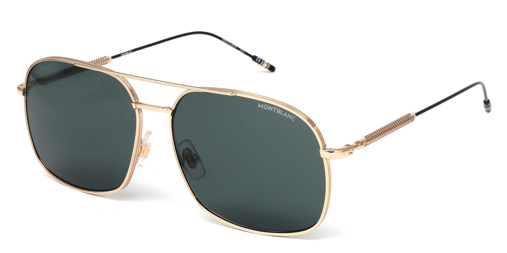 Mont Blanc N MB0046S Sunglass Gold Male Full Metal Sunglass — Gold frame — view 2