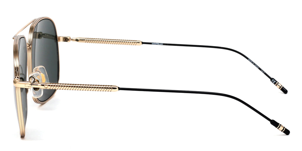 Mont Blanc N MB0046S Sunglass Gold Male Full Metal Sunglass — Gold frame — view 4