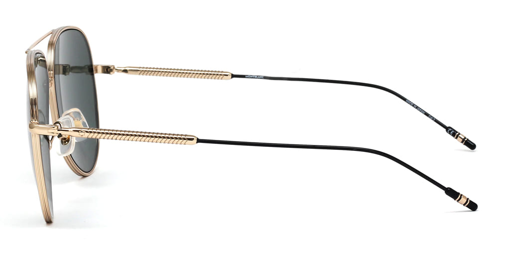 Mont Blanc N MB0045S Sunglass Gold Unisex Full Metal Sunglass — Gold frame — view 4