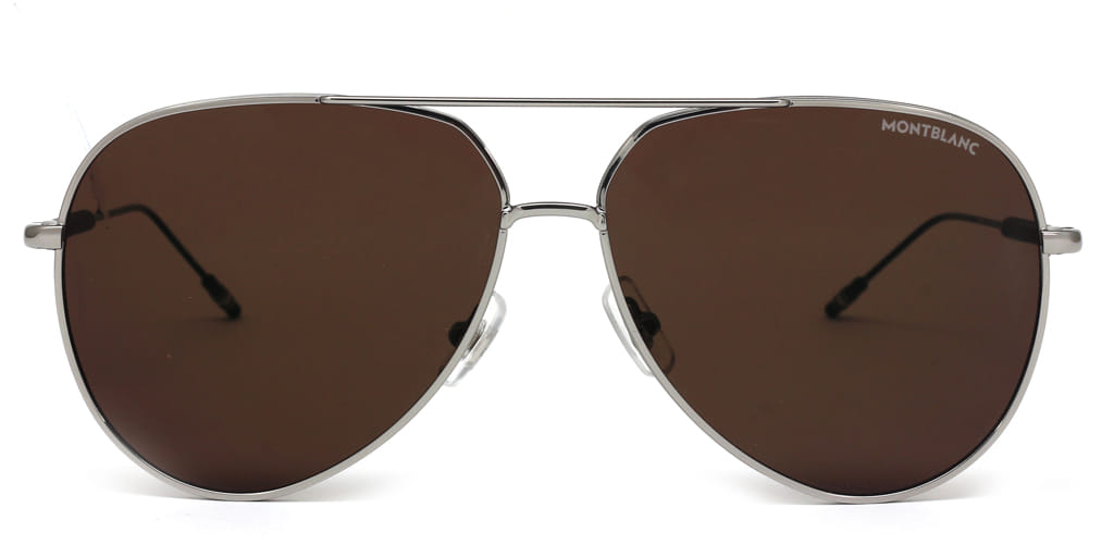 Mont Blanc N MB0045S Sunglass Grey Male Full Metal — Grey frame