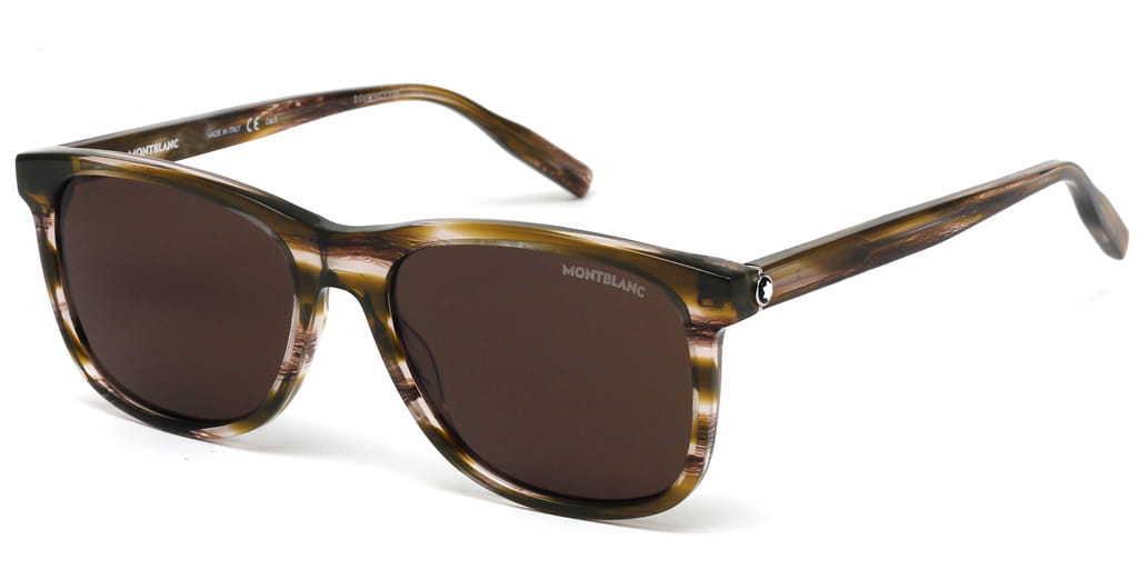 Mont Blanc N MB0013S Sunglass Tortoise Male Full Shell Sunglass — Tortoise frame — view 2