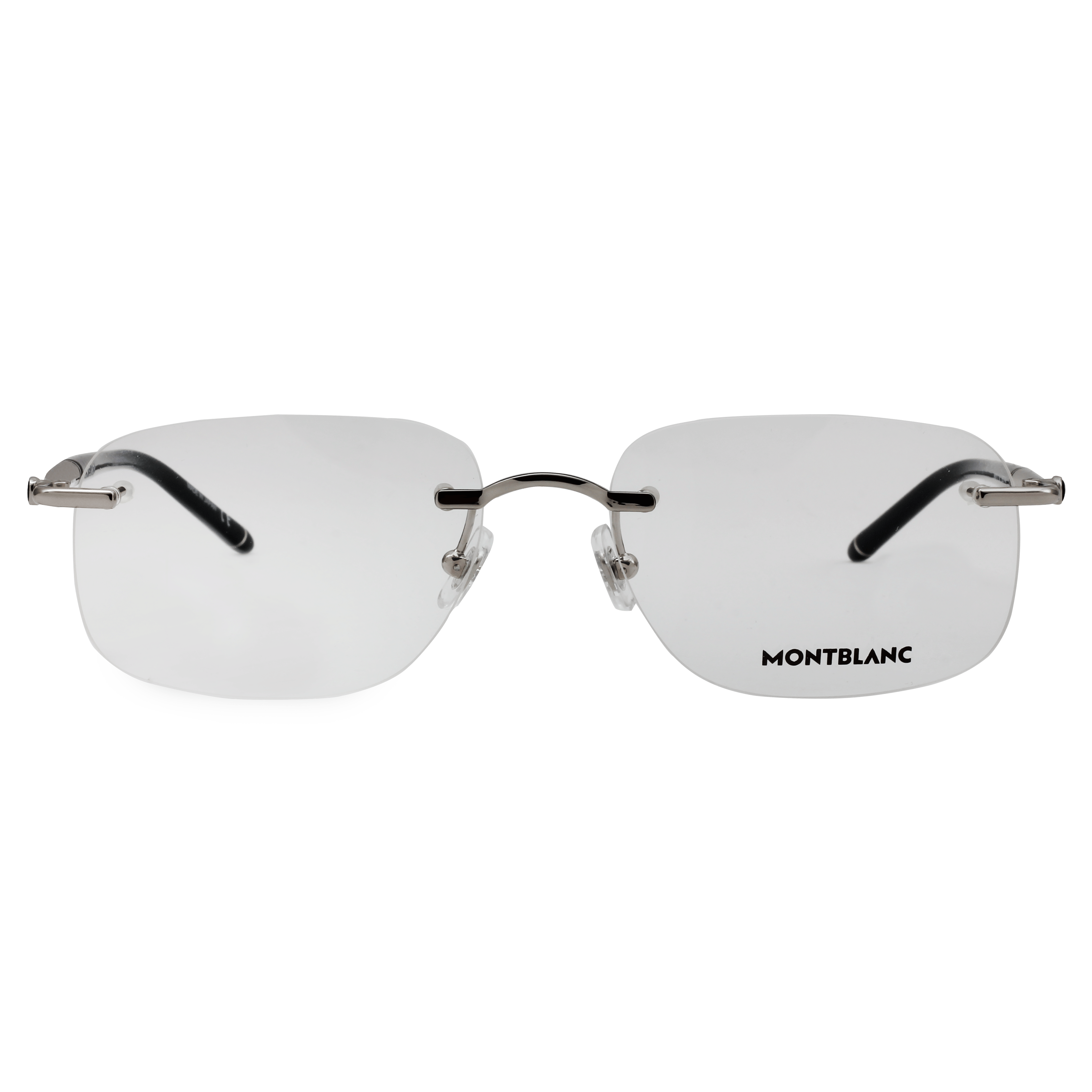 Mont Blanc N MB0071O Frame Silver Male RimLess Metal Frame — Silver frame — view 2