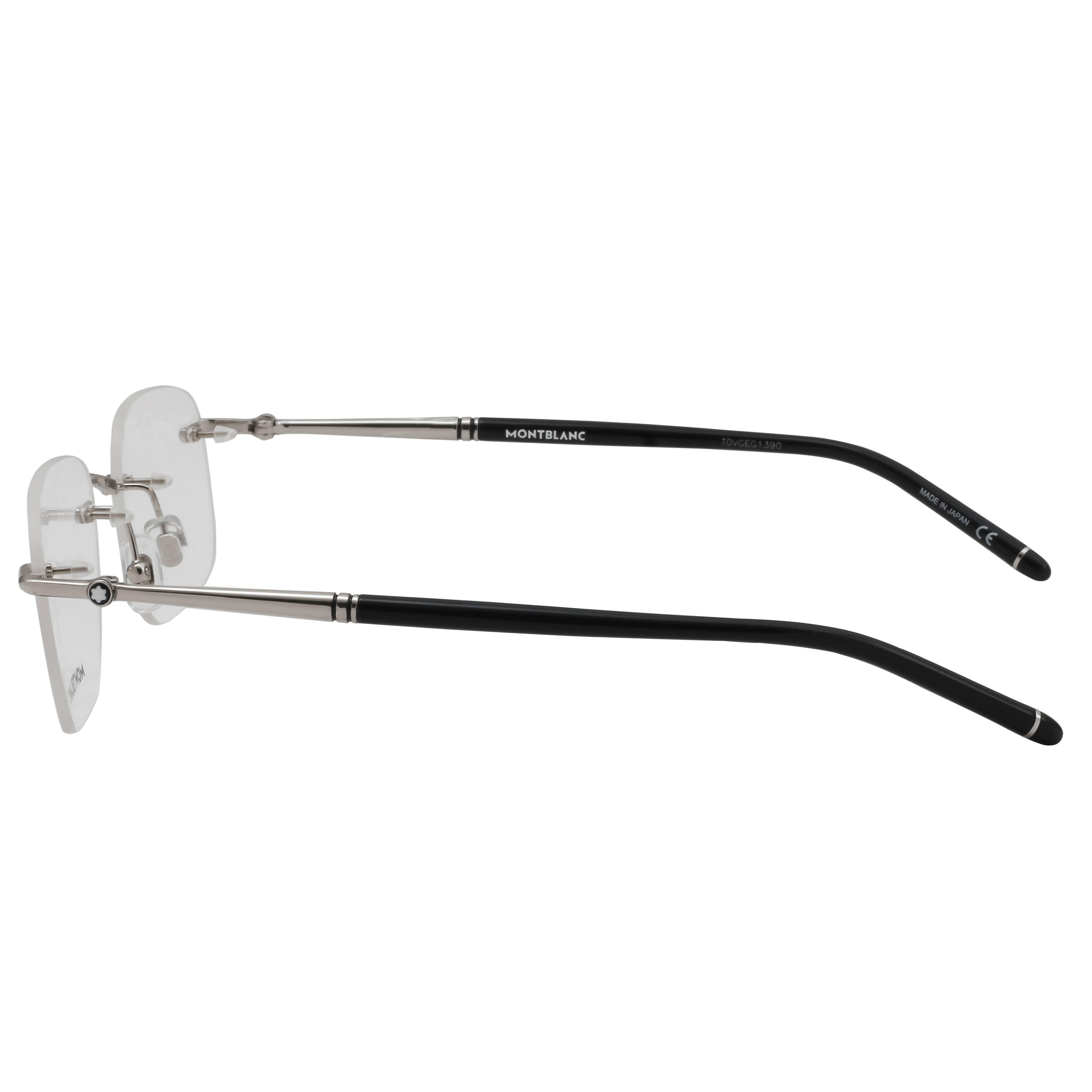 Mont Blanc N MB0071O Frame Silver Male RimLess Metal Frame — Silver frame — view 3