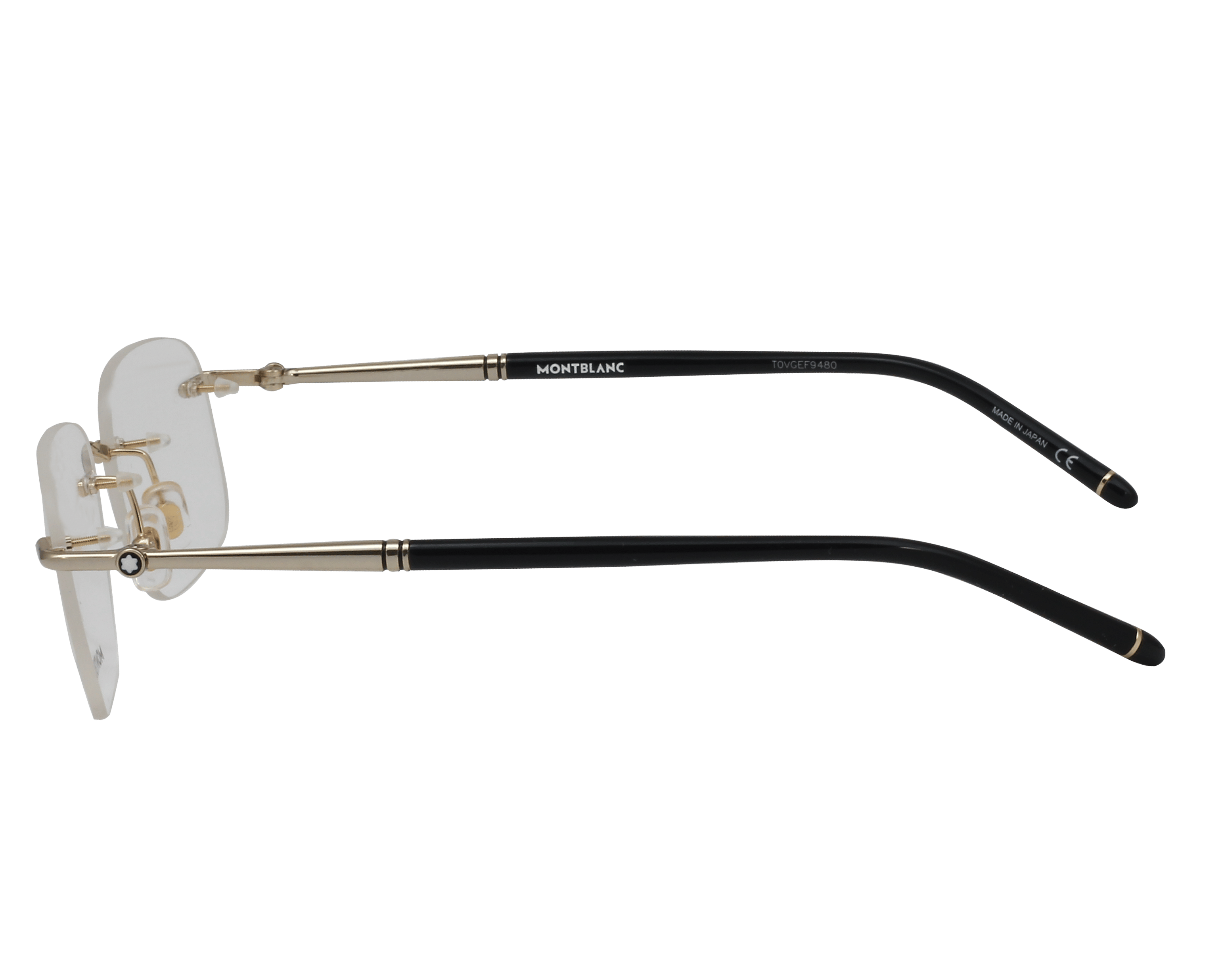 Mont Blanc N MB0071O Frame Gold Male RimLess Metal Frame — Gold frame — view 3