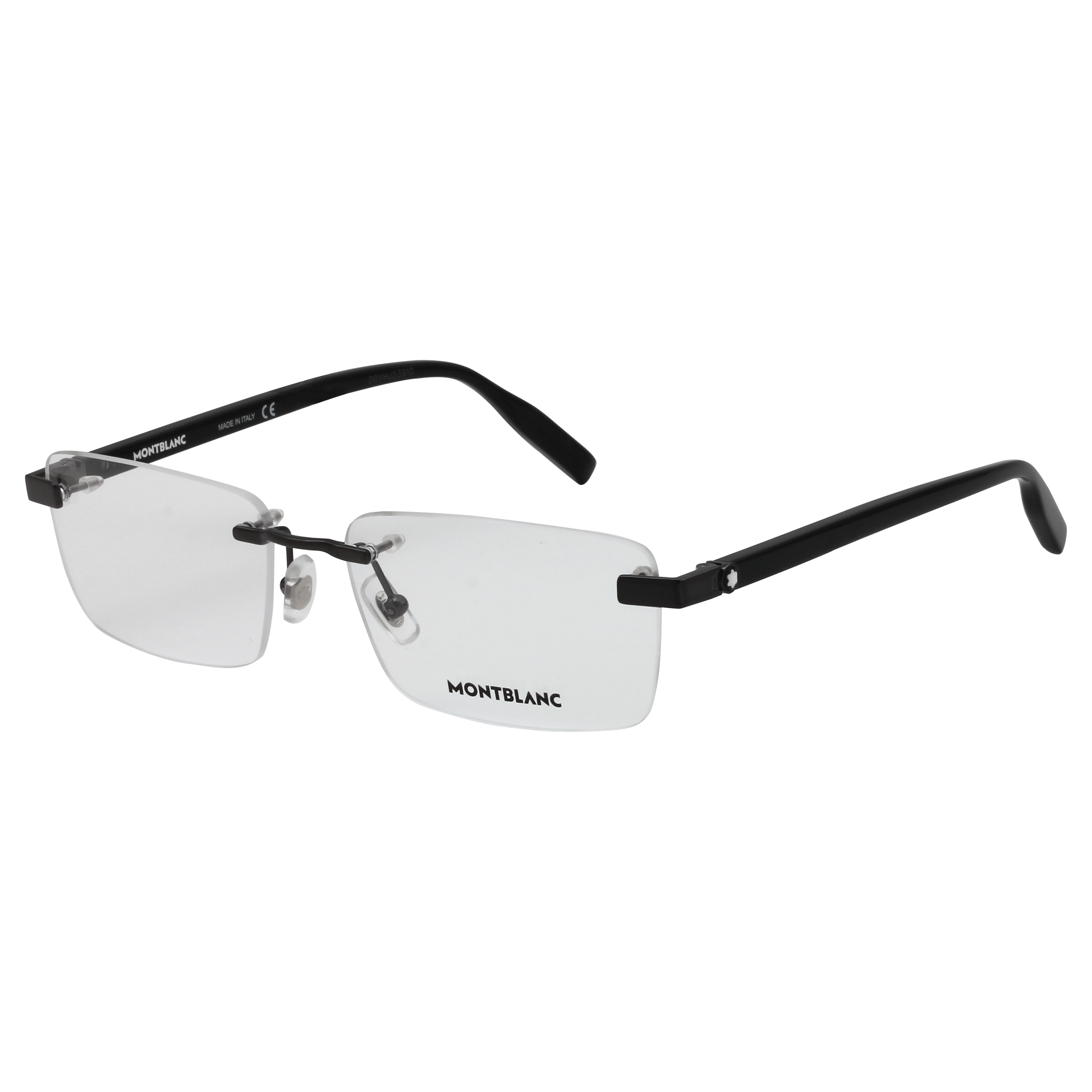 Mont Blanc N MB0055O Frame Grey Male RimLess Shell — Grey frame