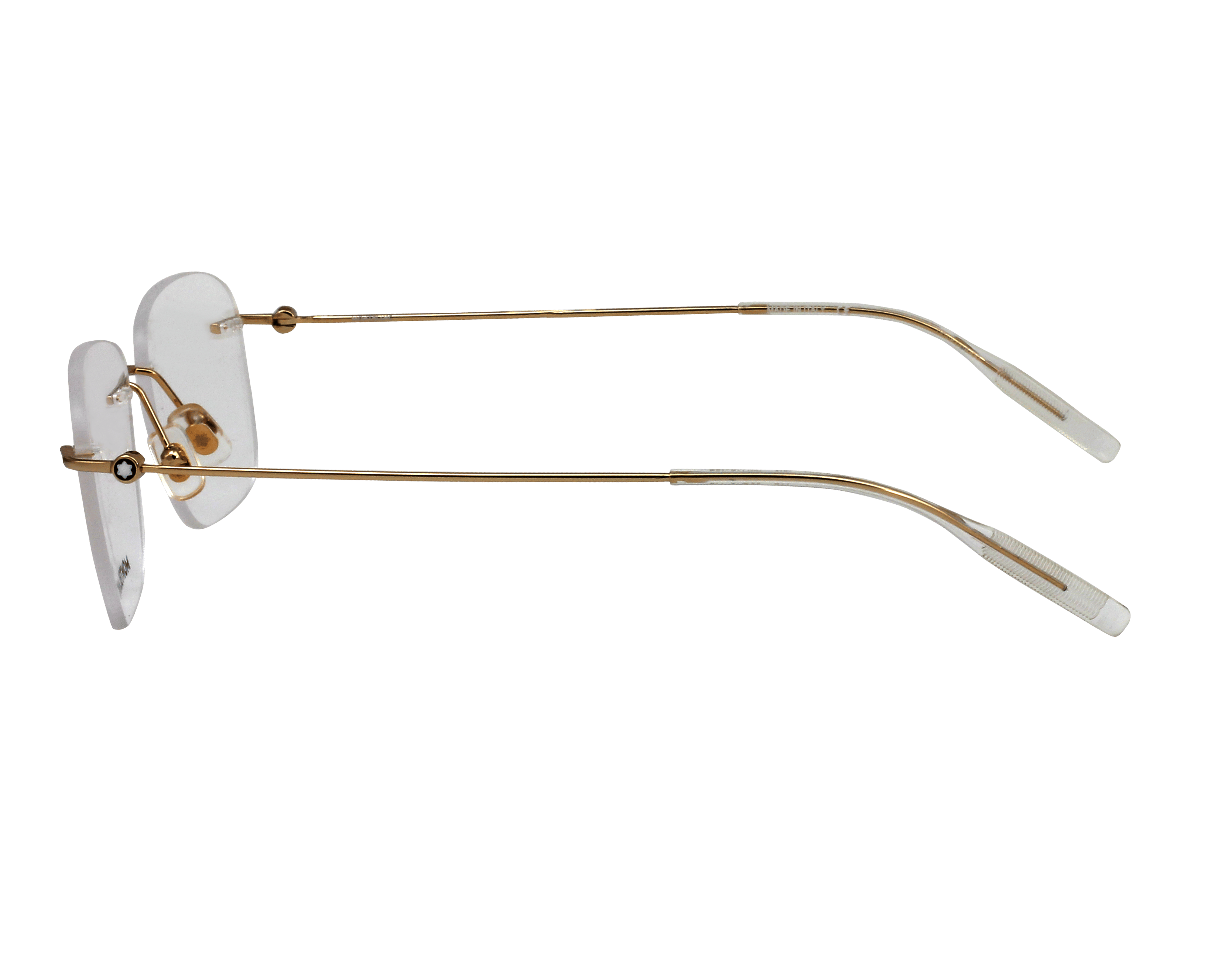 Mont Blanc N MONT BLANC MB0075O 002 MB0075O Frame Gold Male RimLess Metal Frame — Gold frame — view 3