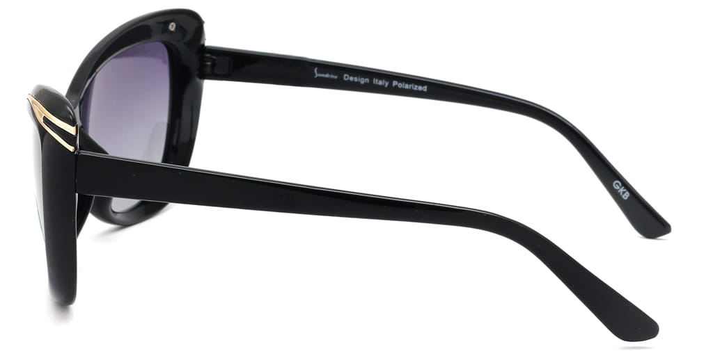 Inspira 1618D Sunglass Black Female Full Shell Sunglass — Black frame — view 4