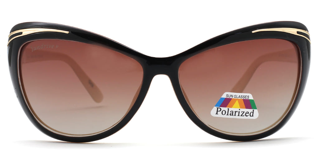 Inspira 1618D Sunglass Brown Female Full Shell — Black frame