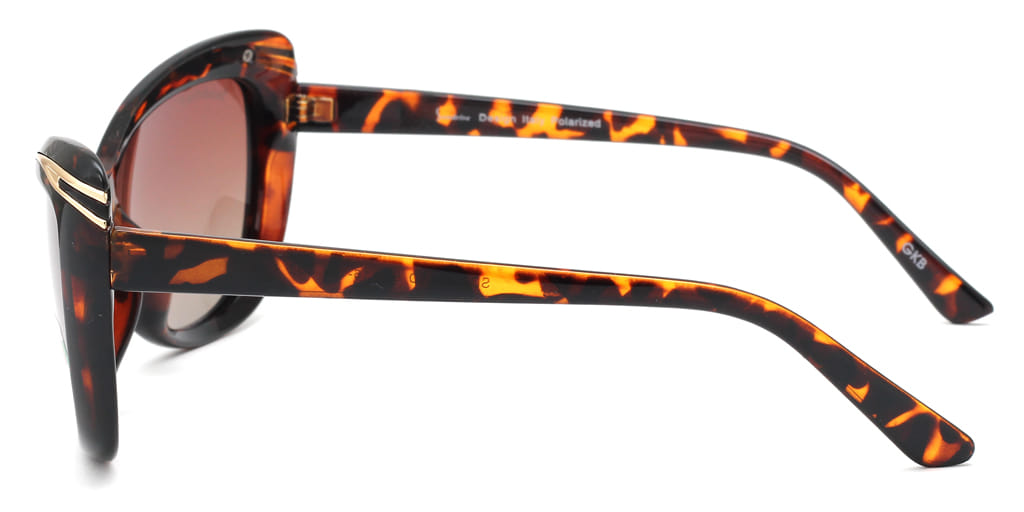 Inspira 1618D Sunglass Tortoise Female Full Shell Sunglass — Tortoise frame — view 4