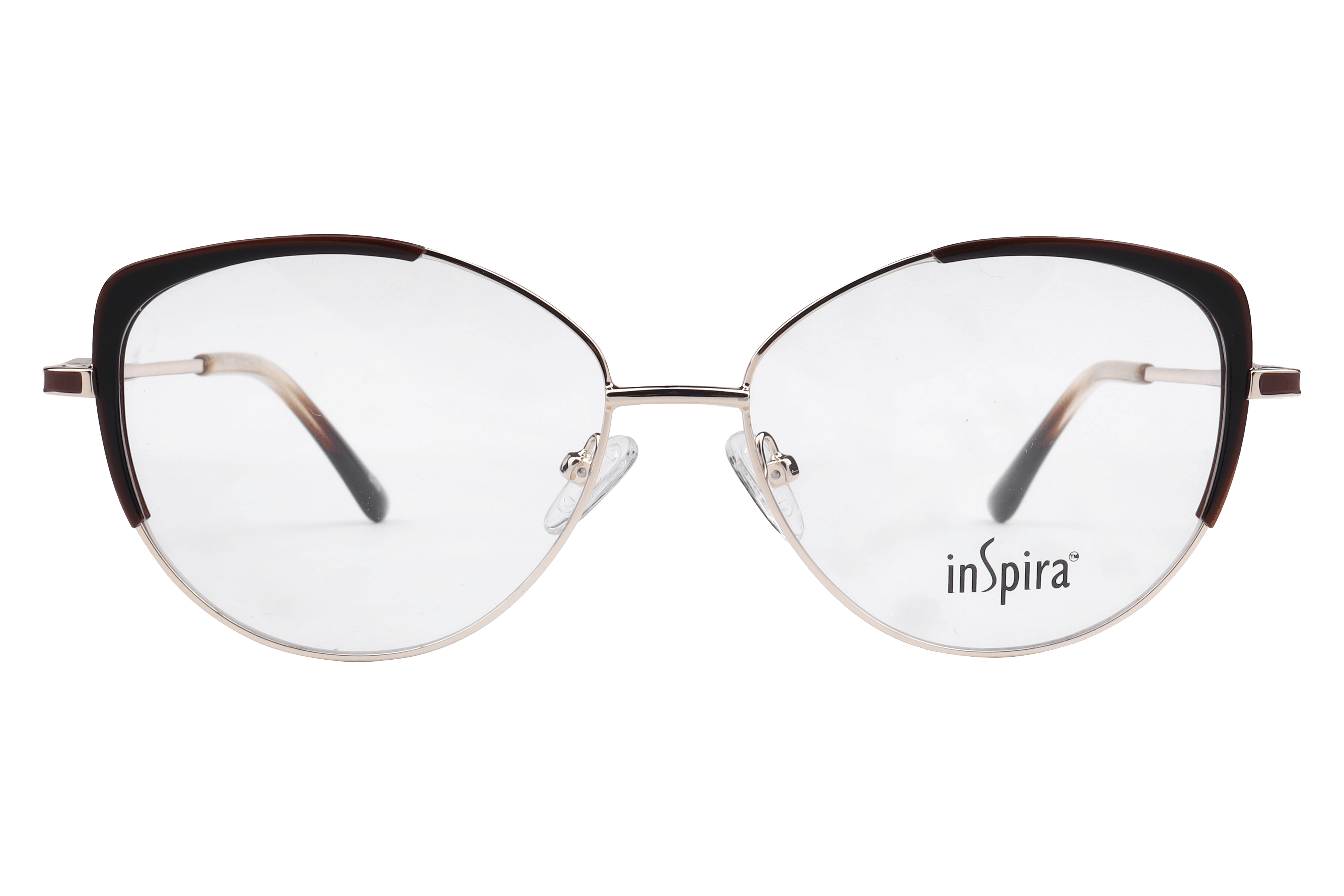 Inspira 18087 Frame Gold Female Full Metal Frame — Gold frame — view 2