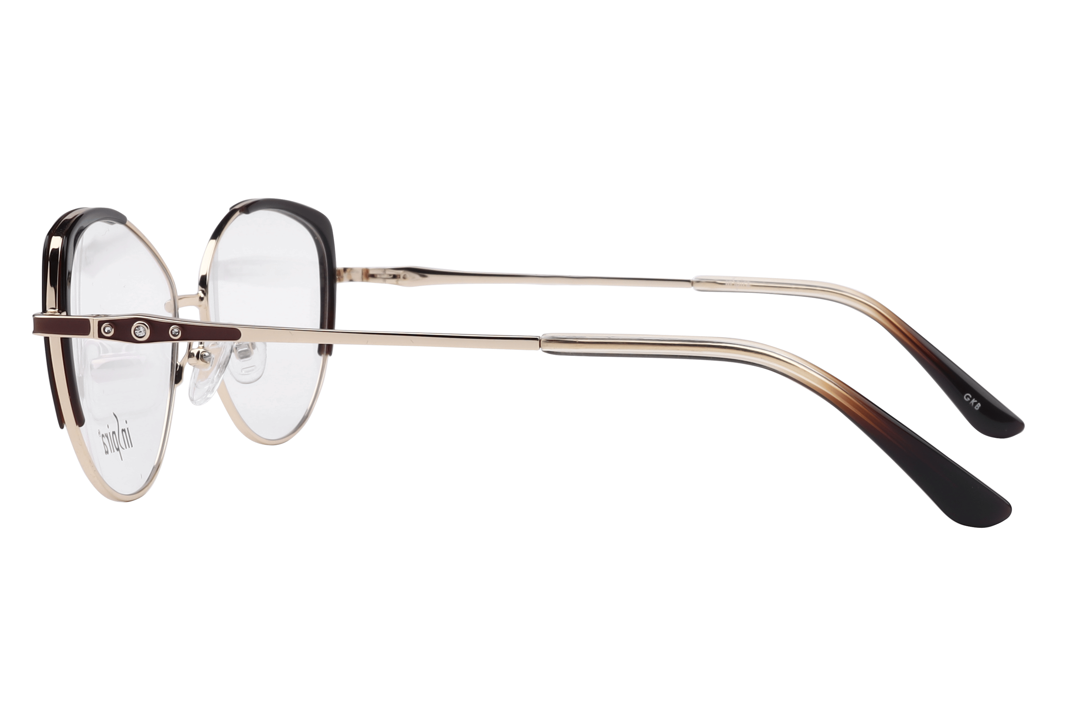 Inspira 18087 Frame Gold Female Full Metal Frame — Gold frame — view 3