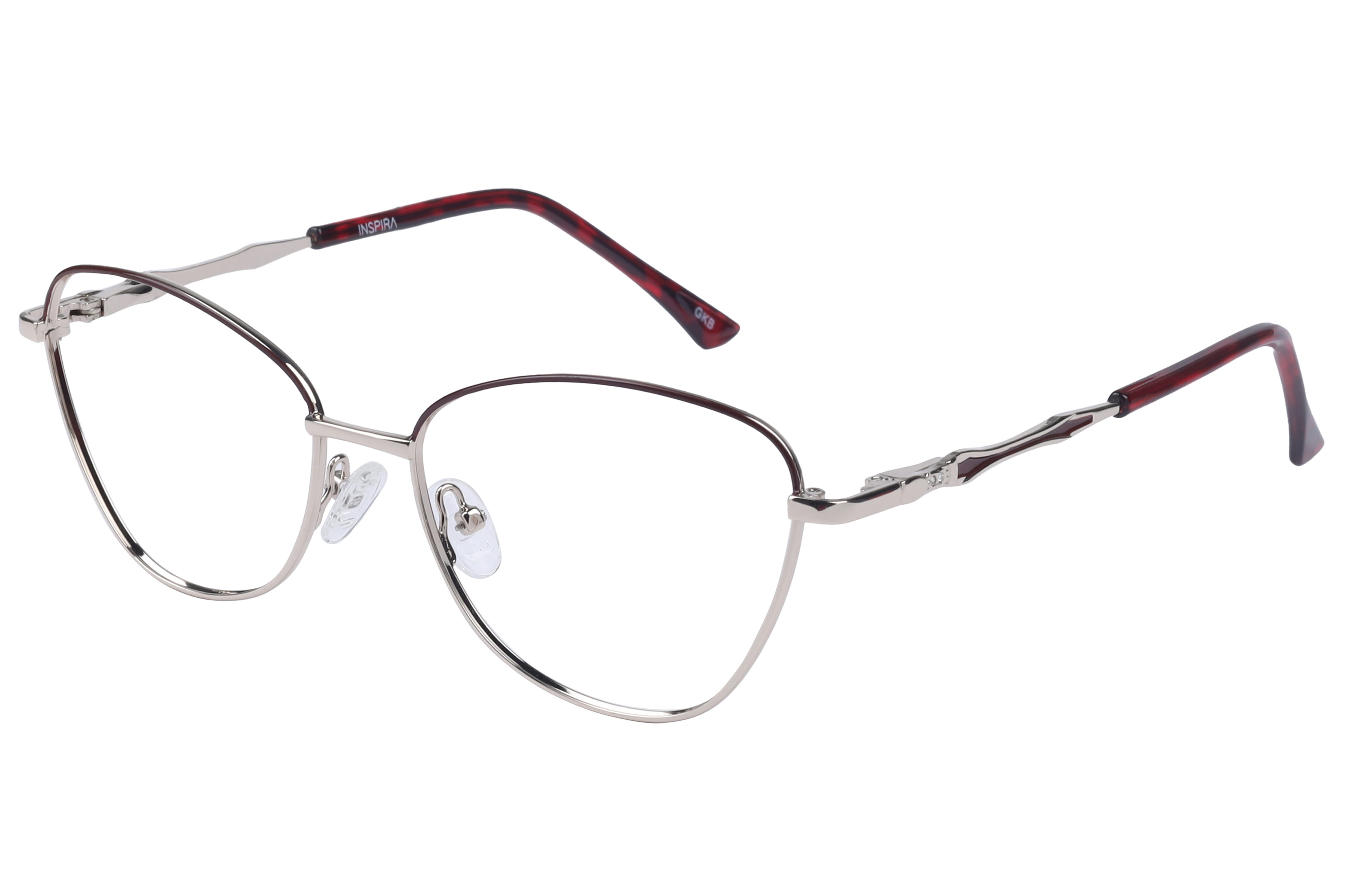 Inspira V230925 Frame Maroon Female Full Metal Frame — Maroon frame — view 1