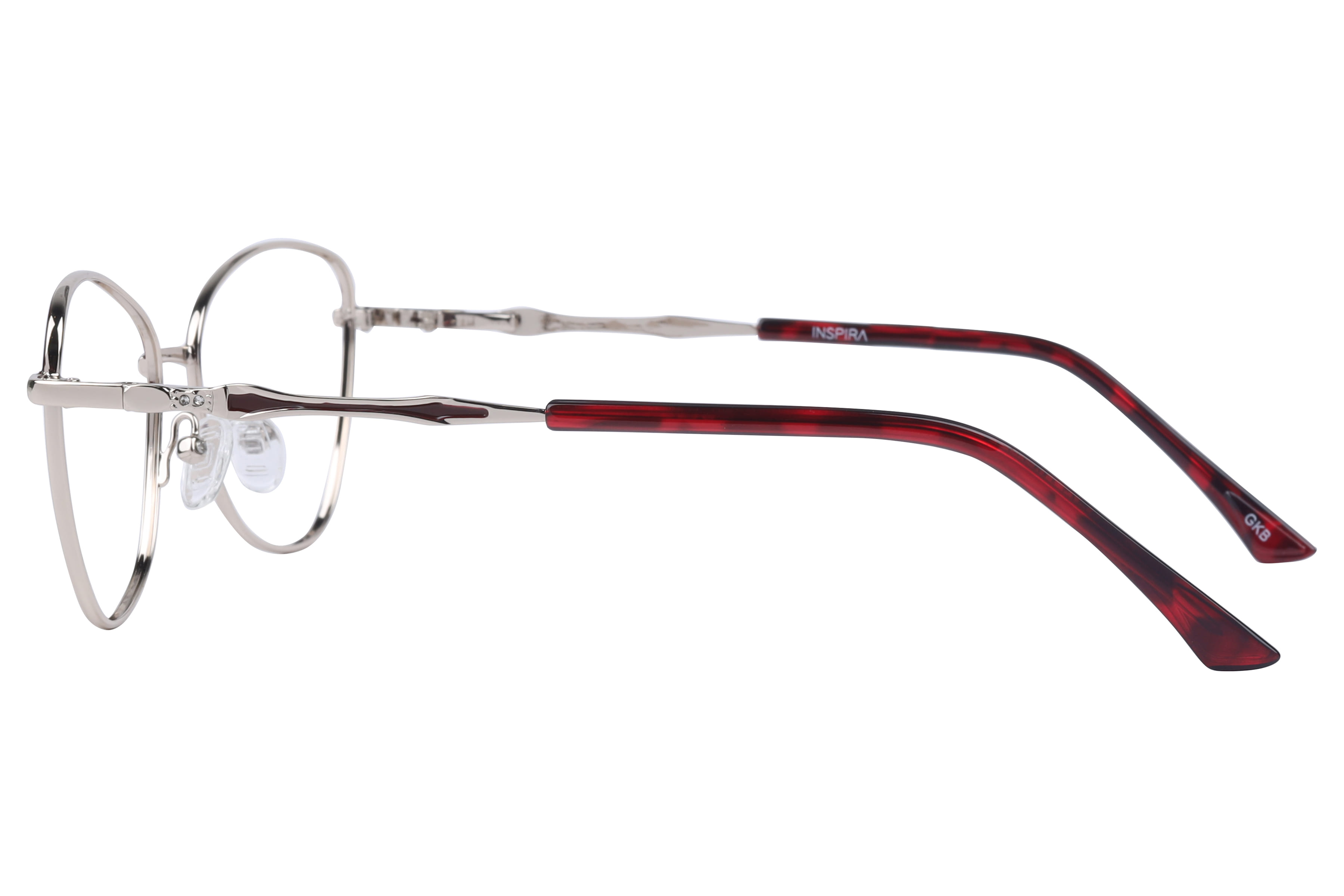 Inspira V230925 Frame Maroon Female Full Metal Frame — Maroon frame — view 3