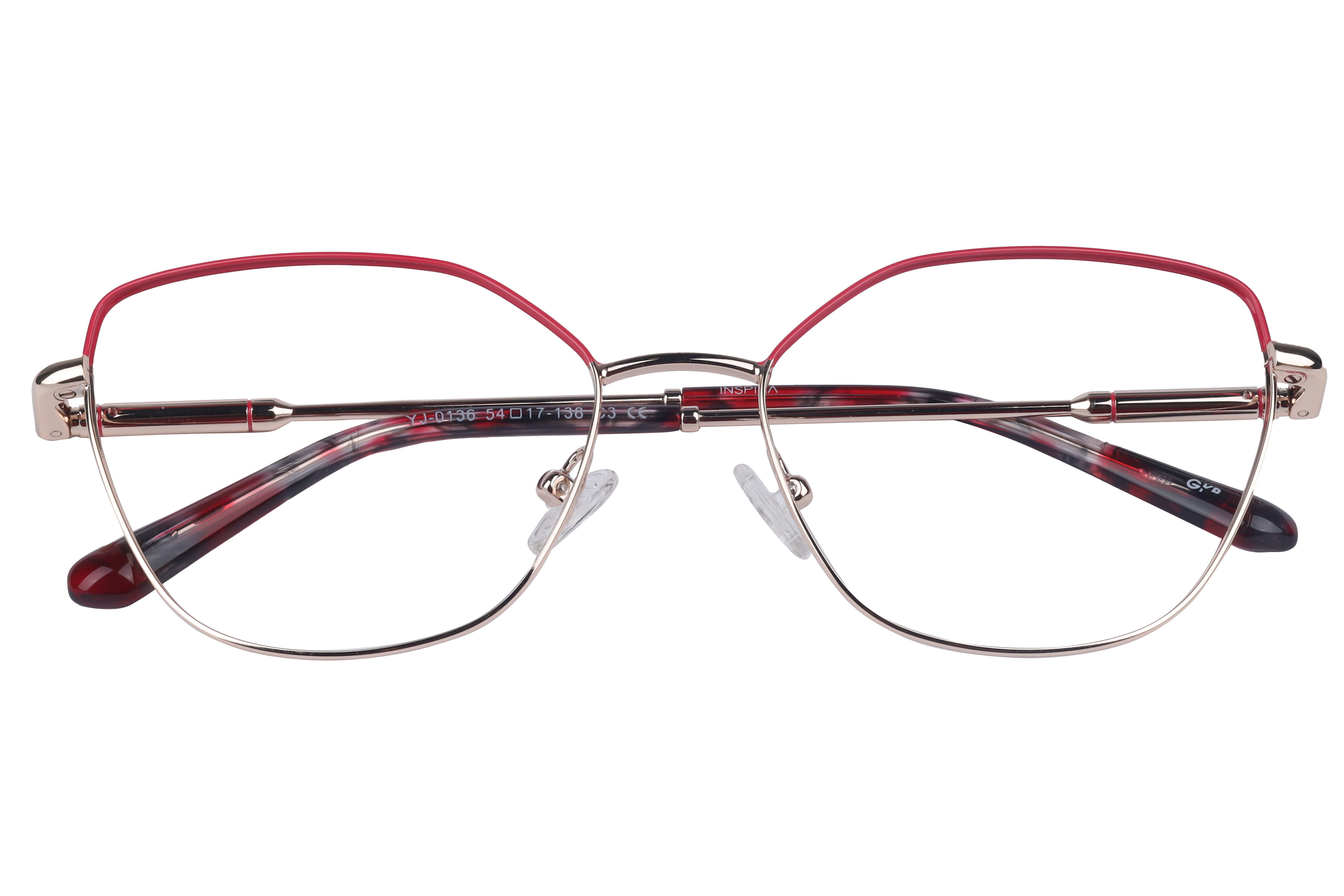Inspira YJ-0136 Frame Red Female Full Metal Frame — Red frame — view 4