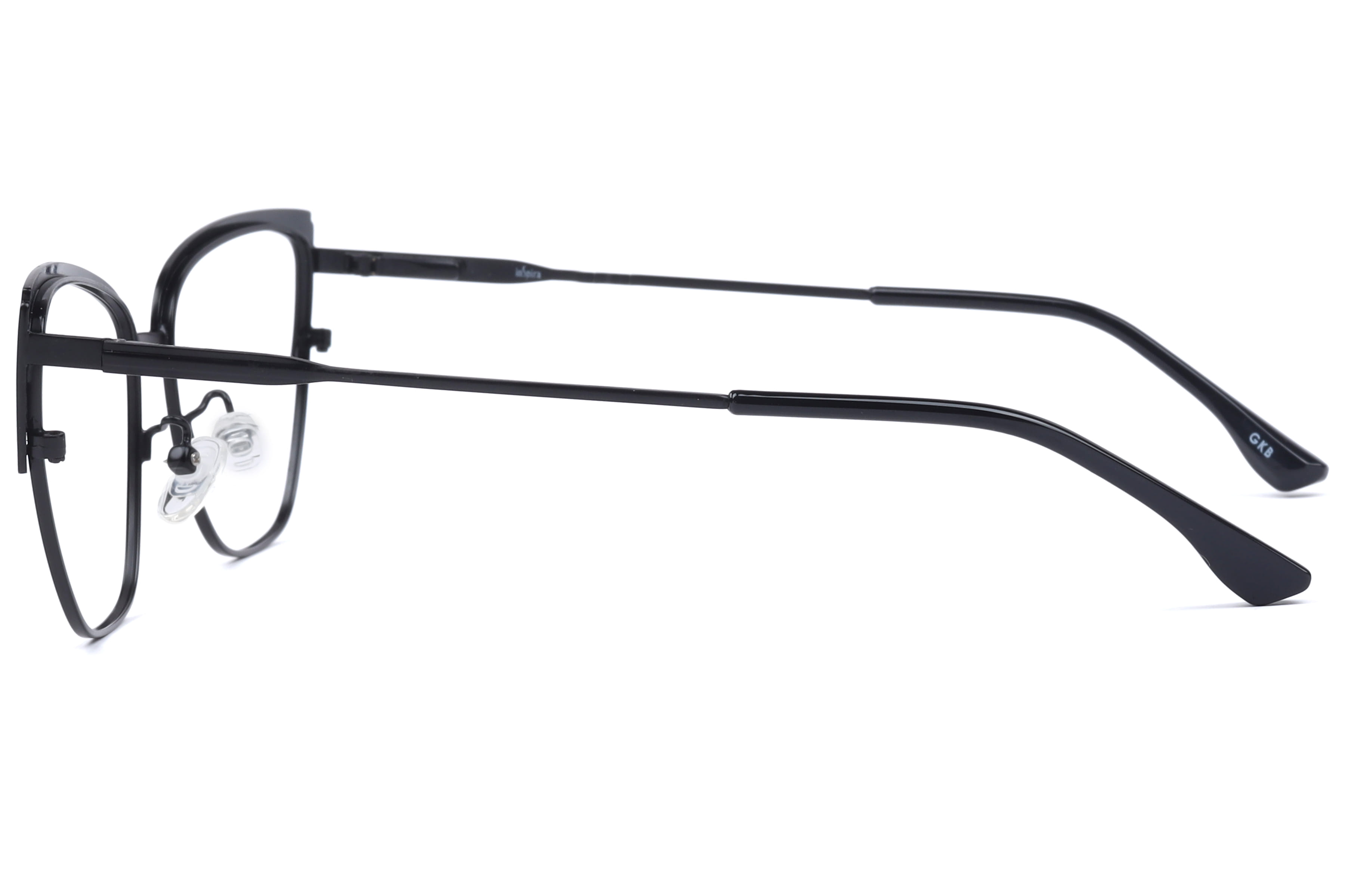 Inspira 39008 Frame Matt Black Female Full Metal Frame — Matt Black frame — view 3