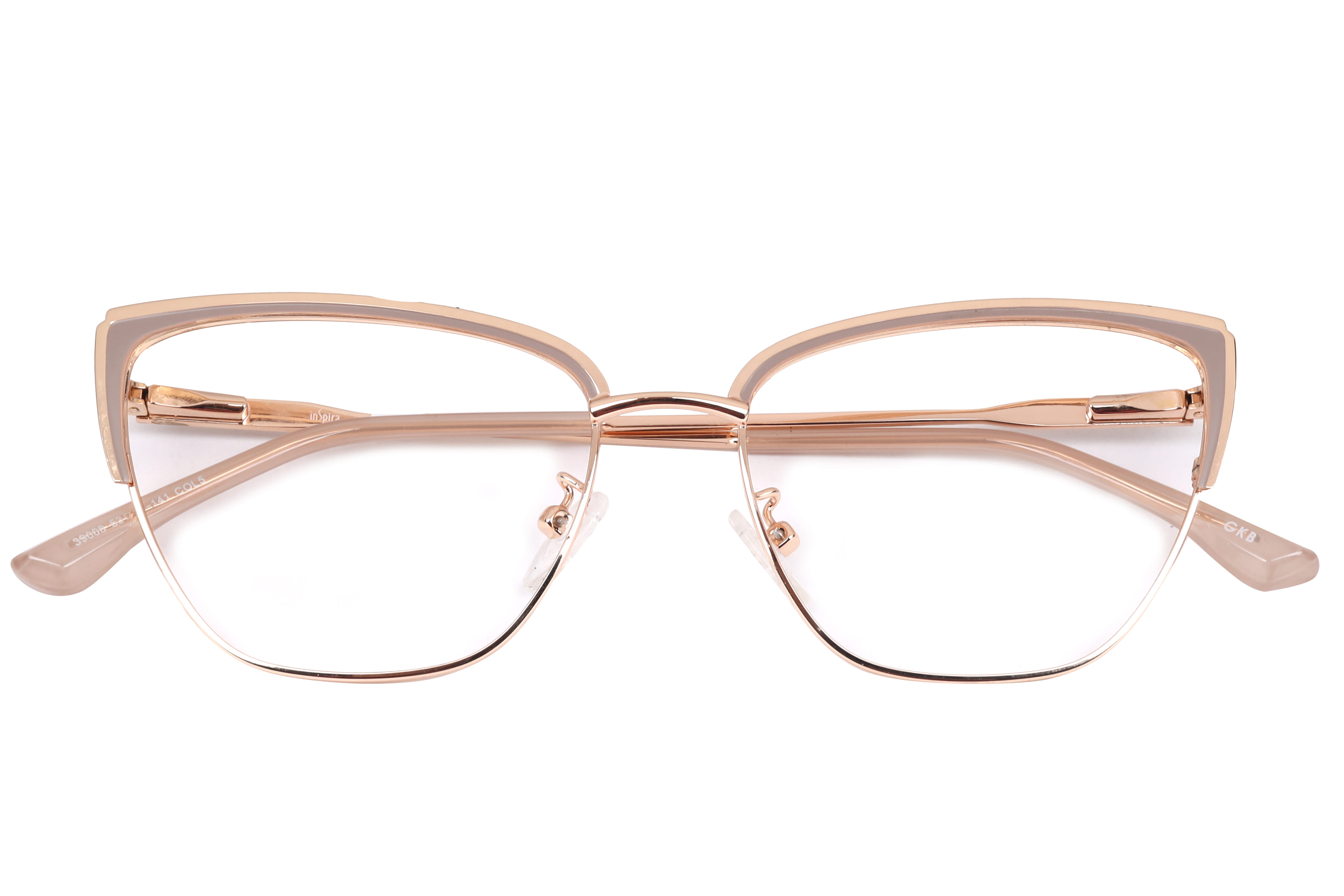Inspira 39008 Frame Gold Female Full Metal Frame — Gold frame — view 3