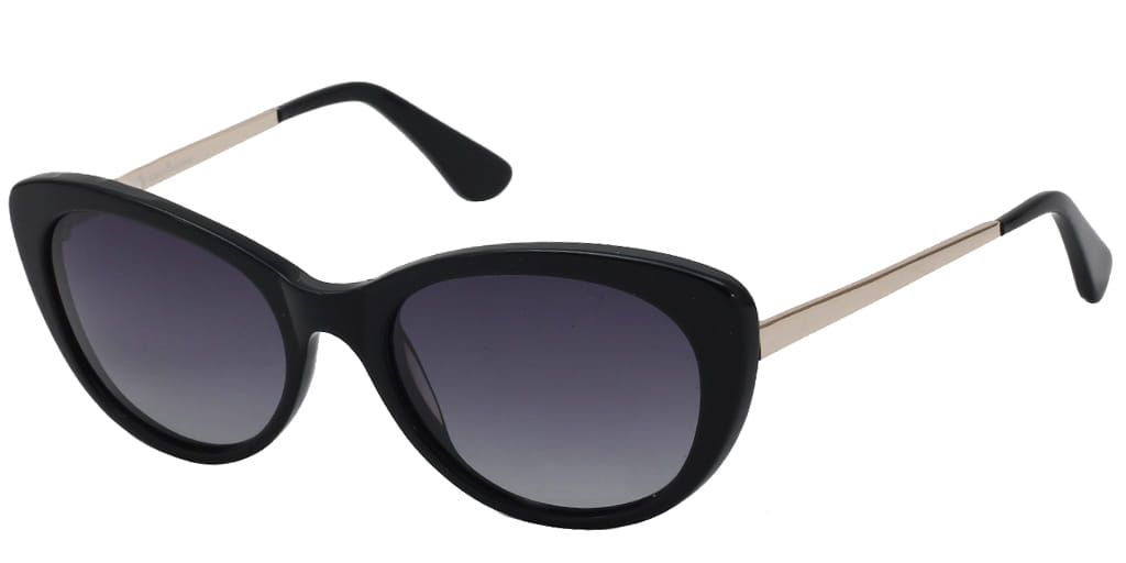 Lancebremmer LBS 0215 Sunglass Black Female Full Metal Sunglass — Black frame — view 2